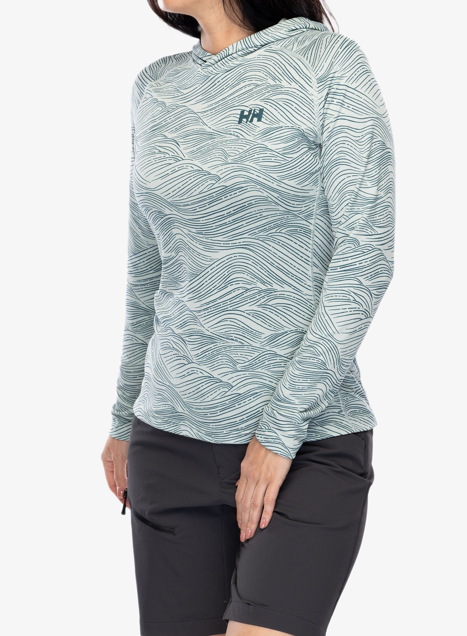Ženska termo flis jopa Helly Hansen LIFA Active Solen GR Hoodie - green mist wave