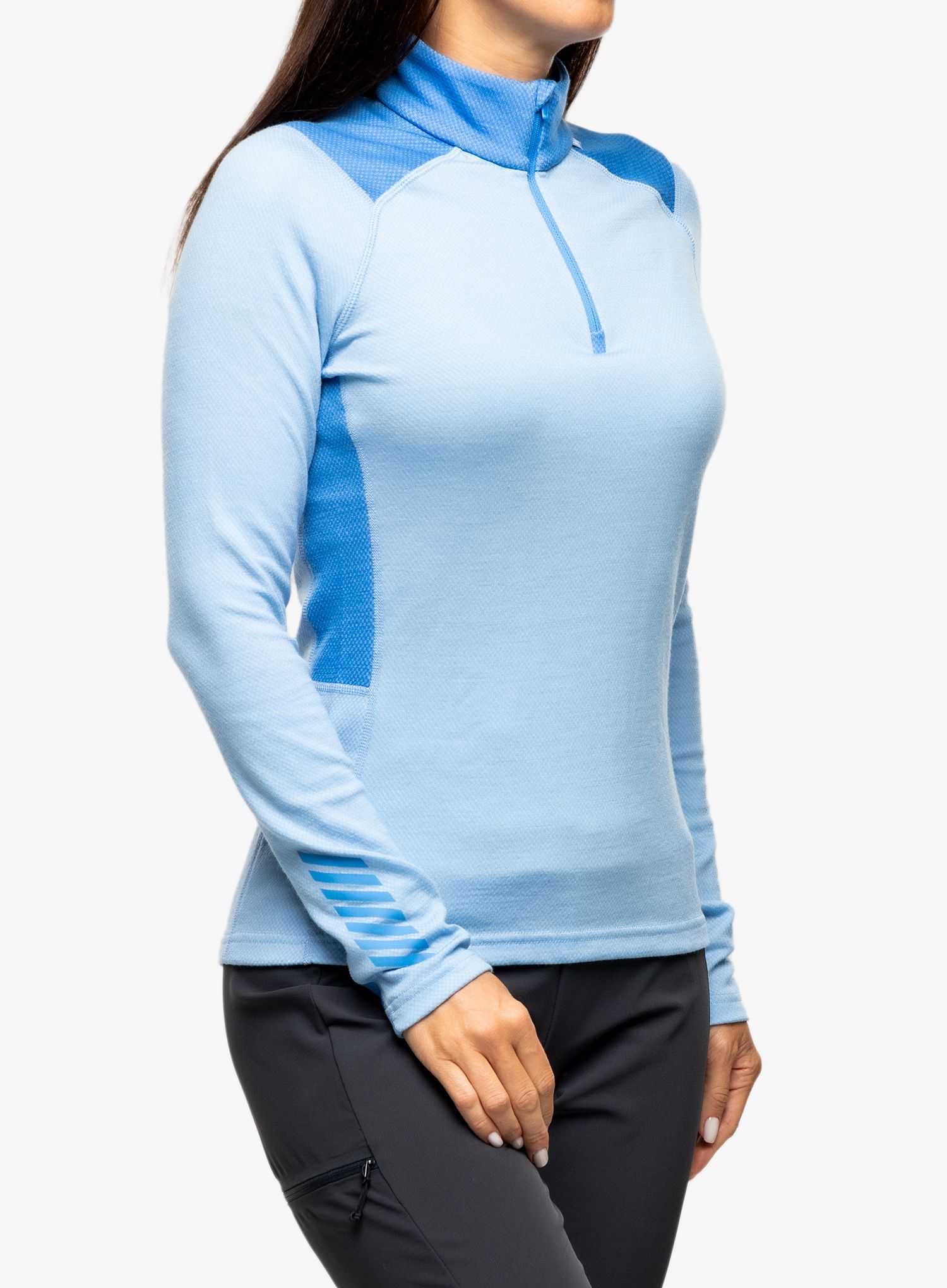 Ženska termo flis jopa Helly Hansen LIFA Merino Midweight 1/2 Zip - bright blue