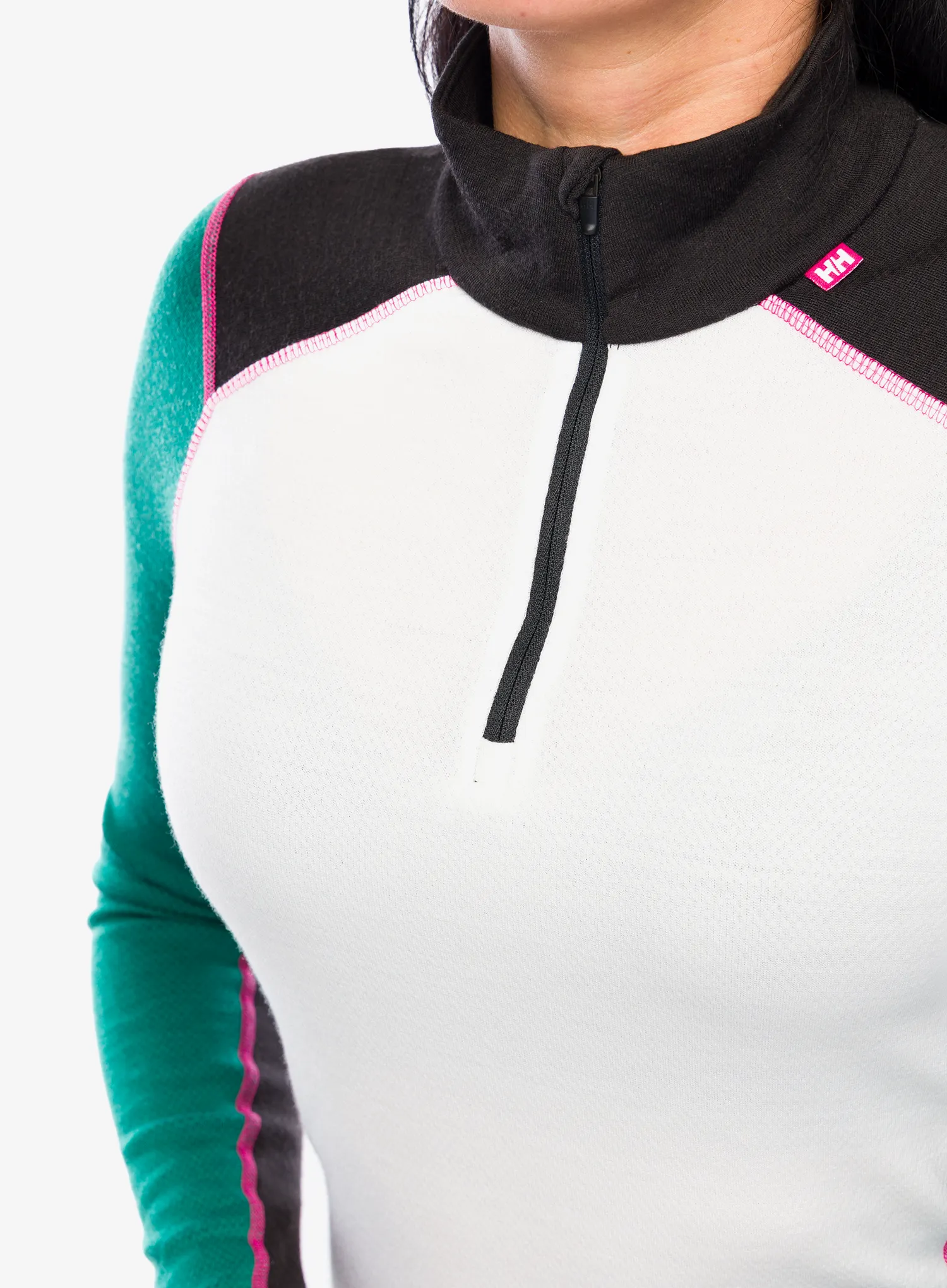 Ženska termo flis jopa Helly Hansen LIFA Merino Midweight 1/2 Zip - emerald