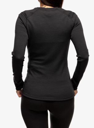 Ženska termo flis jopa Helly Hansen LIFA Merino Midweight Crew - black/black gum