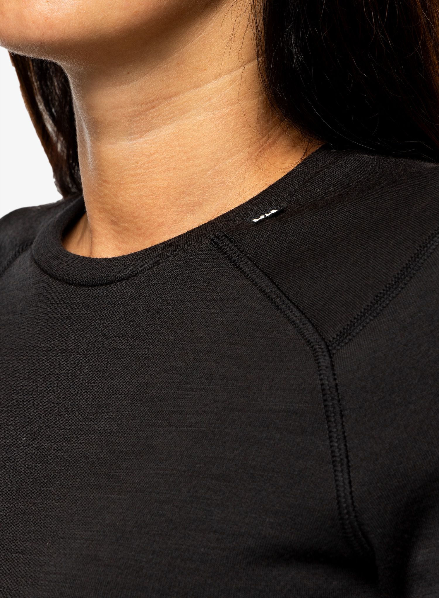 Ženska termo flis jopa Helly Hansen LIFA Merino Midweight Crew - black/black gum