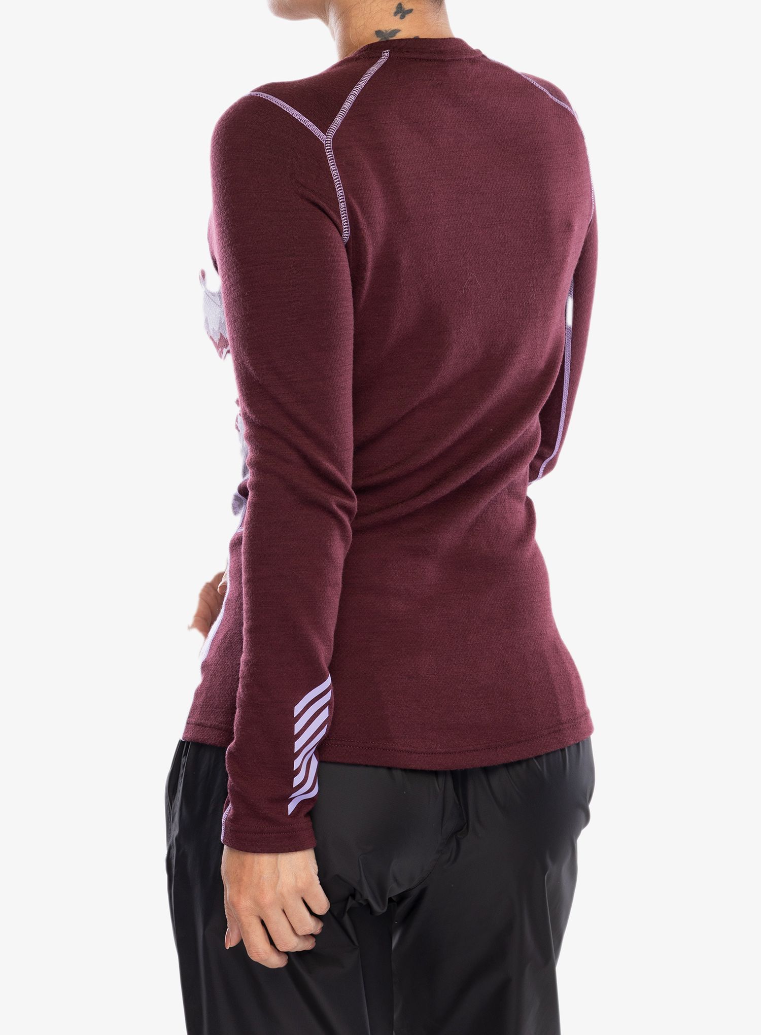 Ženska termo flis jopa Helly Hansen LIFA Merino Midweight Graphic Crew - hickory/coral almond