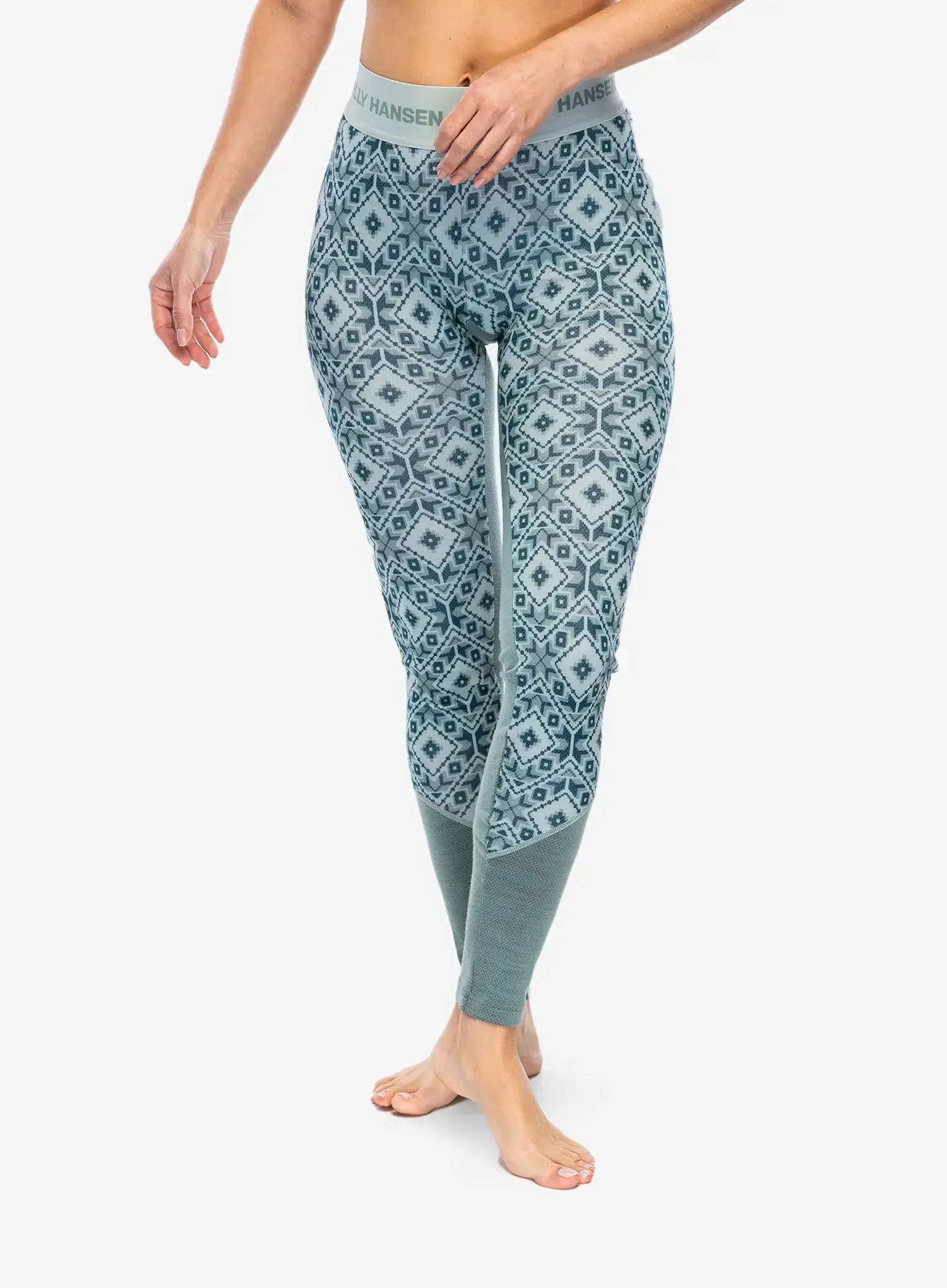 Ženske termo pajkice Helly Hansen LIFA Merino Midweight Graphic Pant - cactus star pixel aop