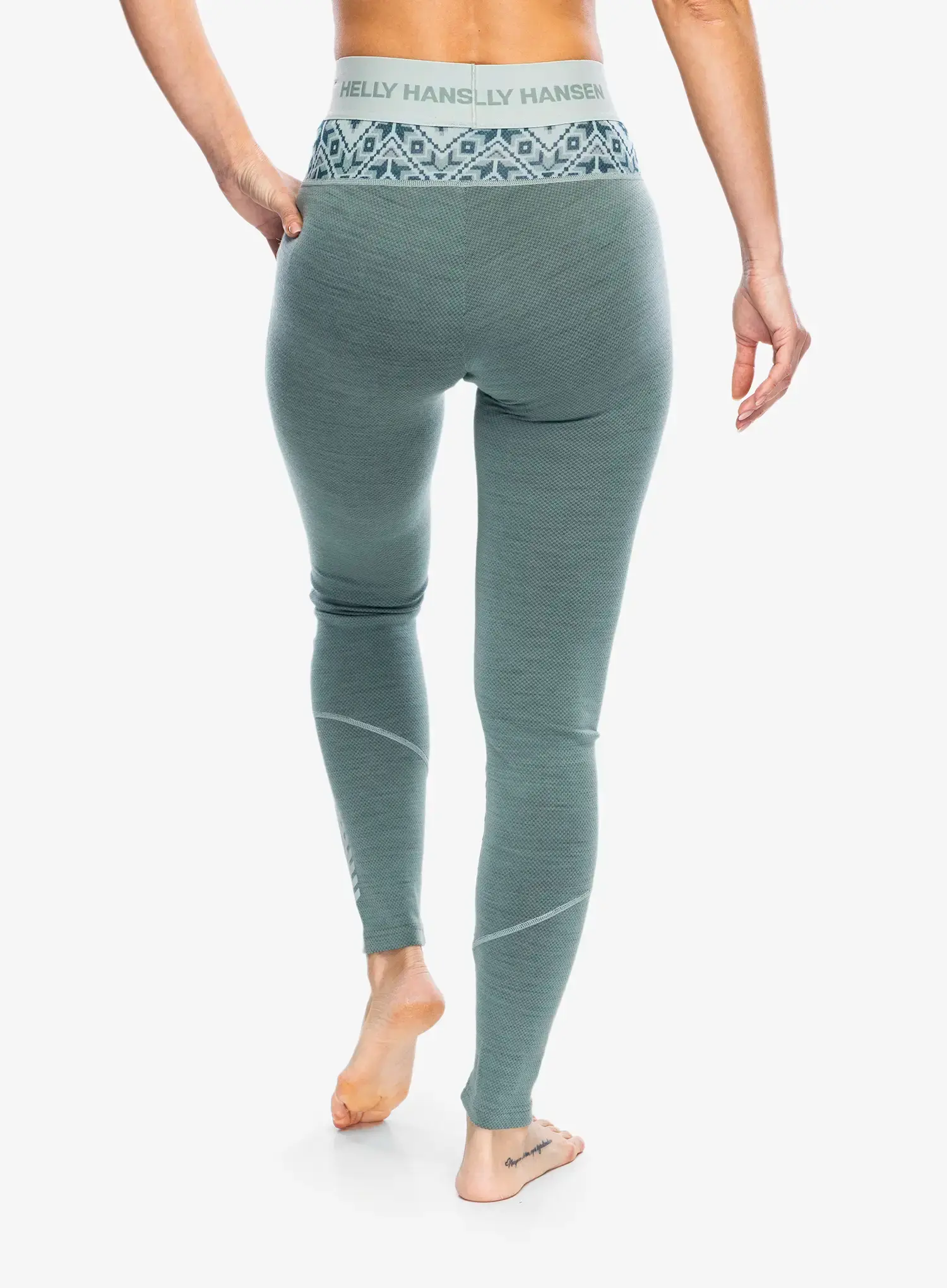 Ženske termo pajkice Helly Hansen LIFA Merino Midweight Graphic Pant - cactus star pixel aop