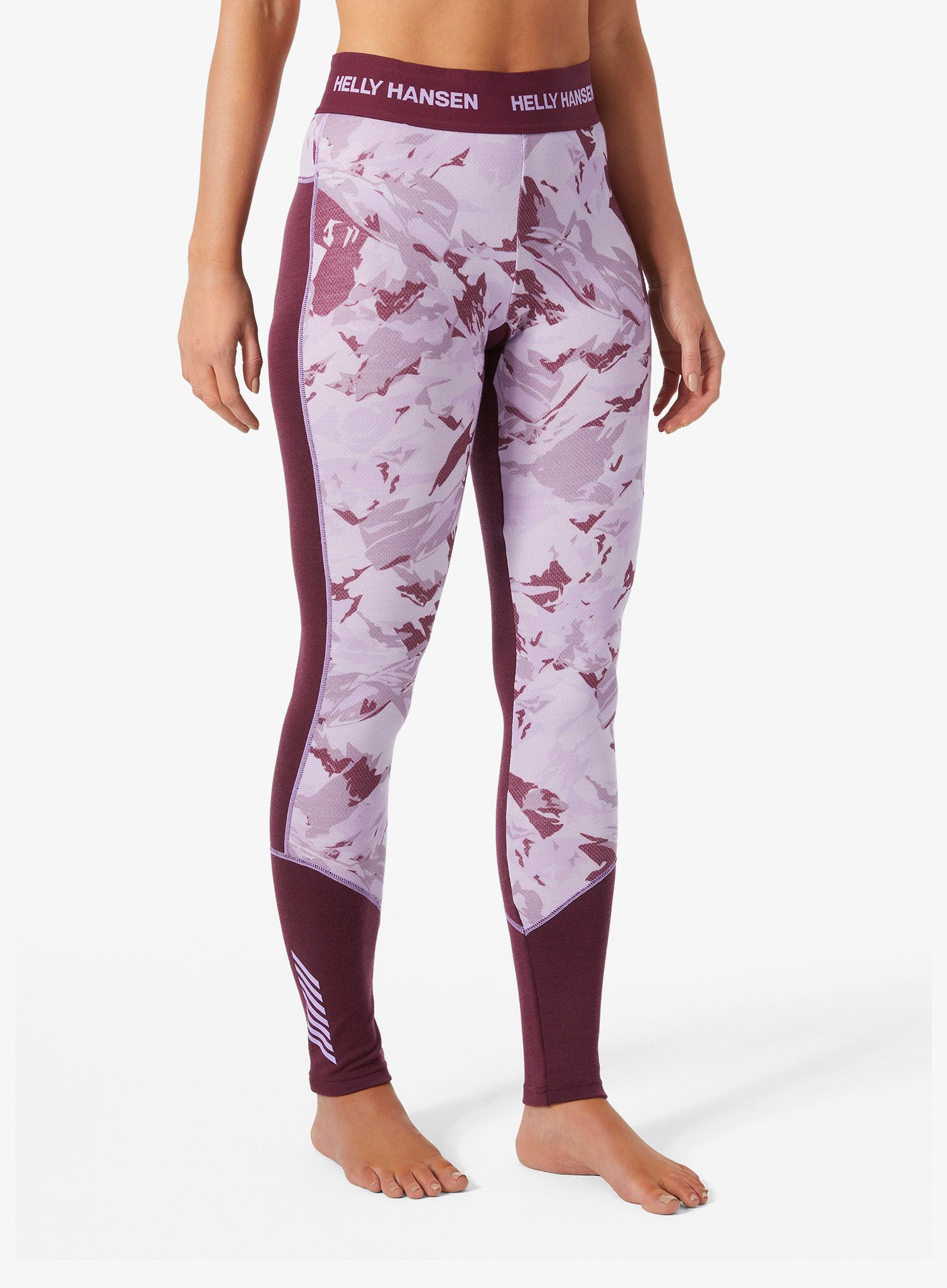 Ženske termo pajkice Helly Hansen LIFA Merino Midweight Graphic Pant - hickory/coral almond