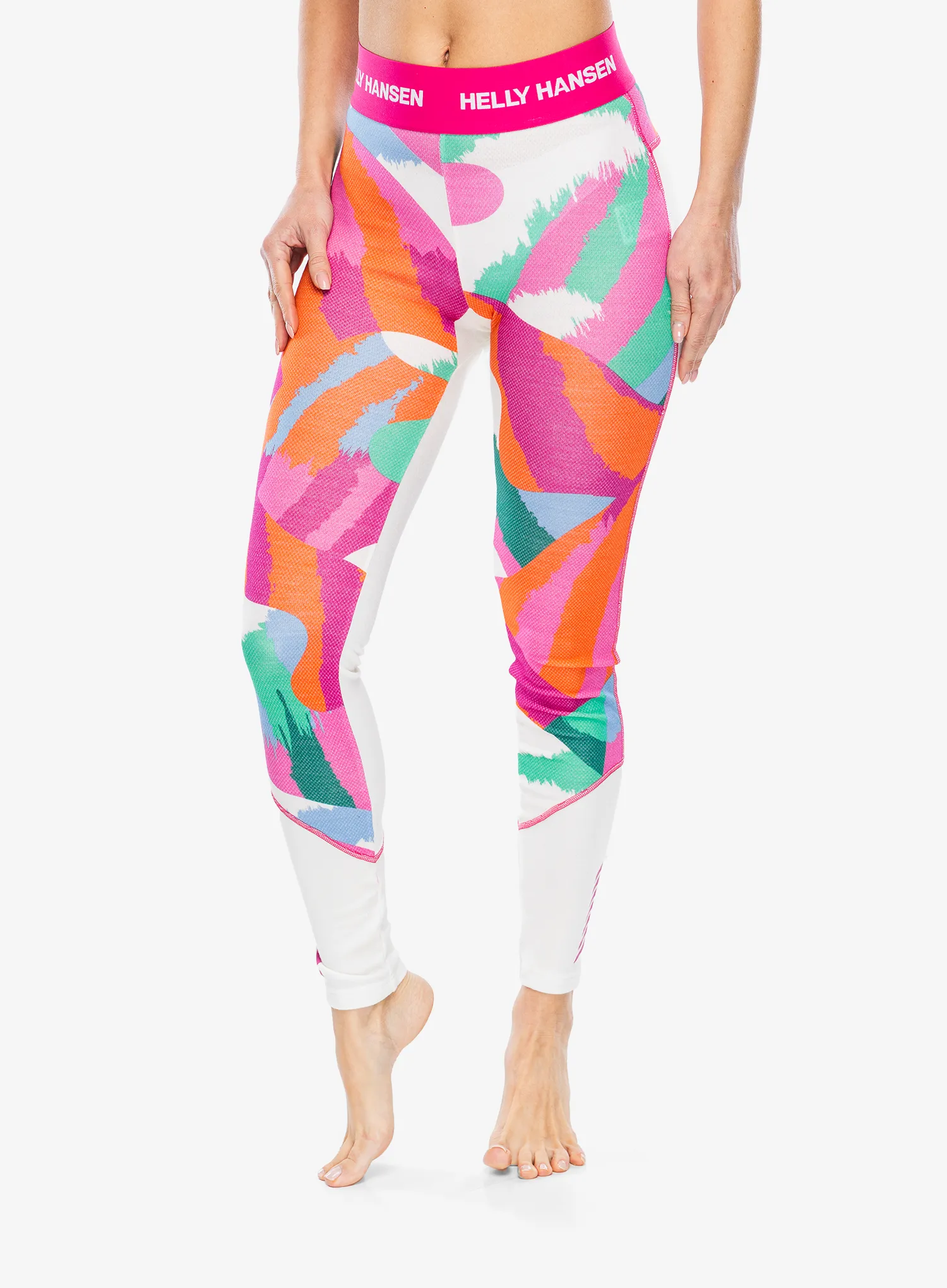 Ženske termo pajkice Helly Hansen LIFA Merino Midweight Graphic Pant - off white jpb aop