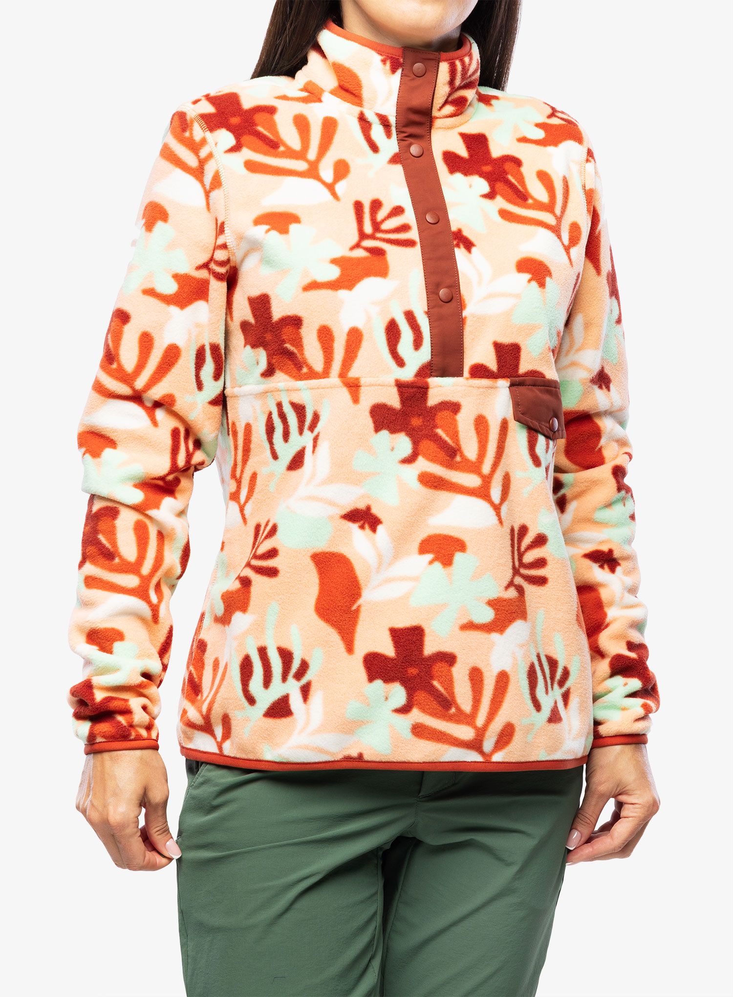 Ženski flis Helly Hansen Maridalen Fleece - terracotta icon print
