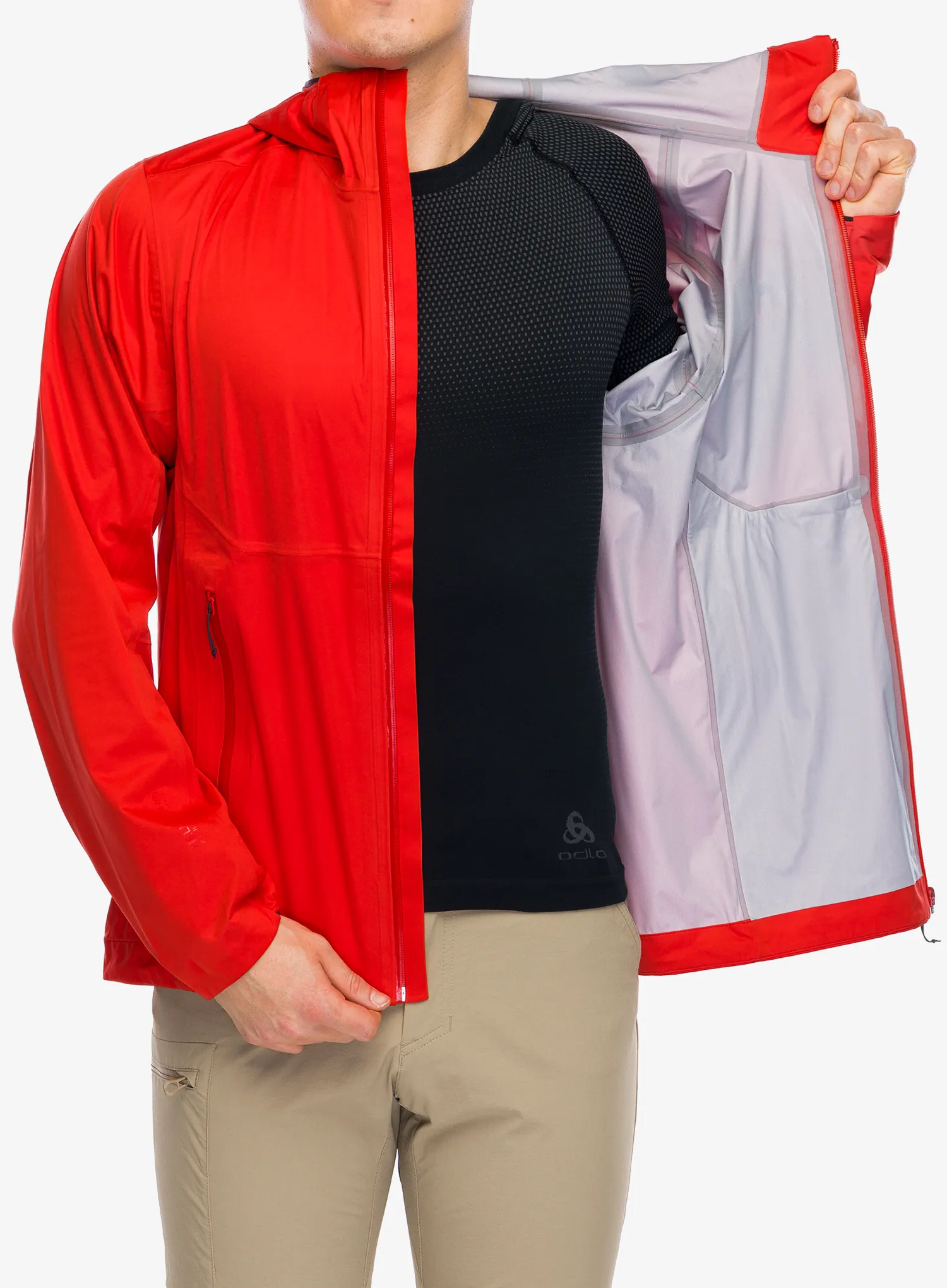 Nepremočljiva jakna Helly Hansen Momentum 3L Stretch Jacket - alert red