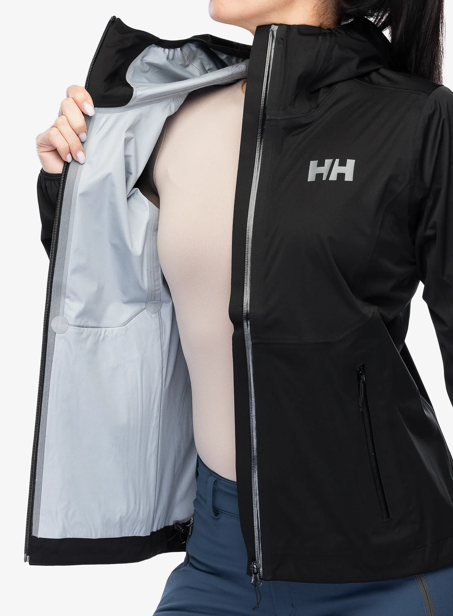 Ženska nepremočljiva jakna Helly Hansen Momentum 3L Stretch Jacket - black