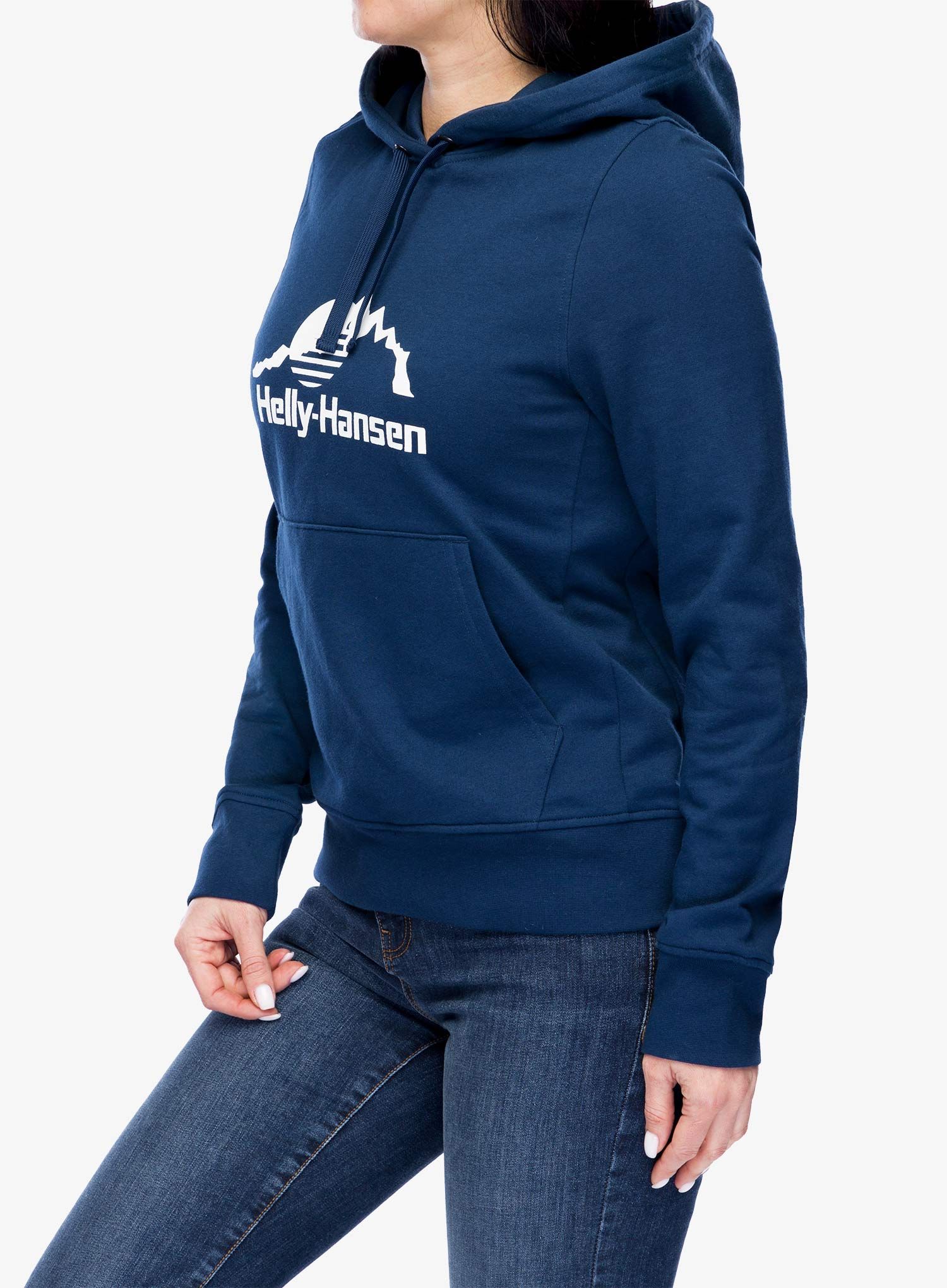 Ženska jopa s kapuco Helly Hansen Nord Graphic Pullover Hoodie - ocean/ocean