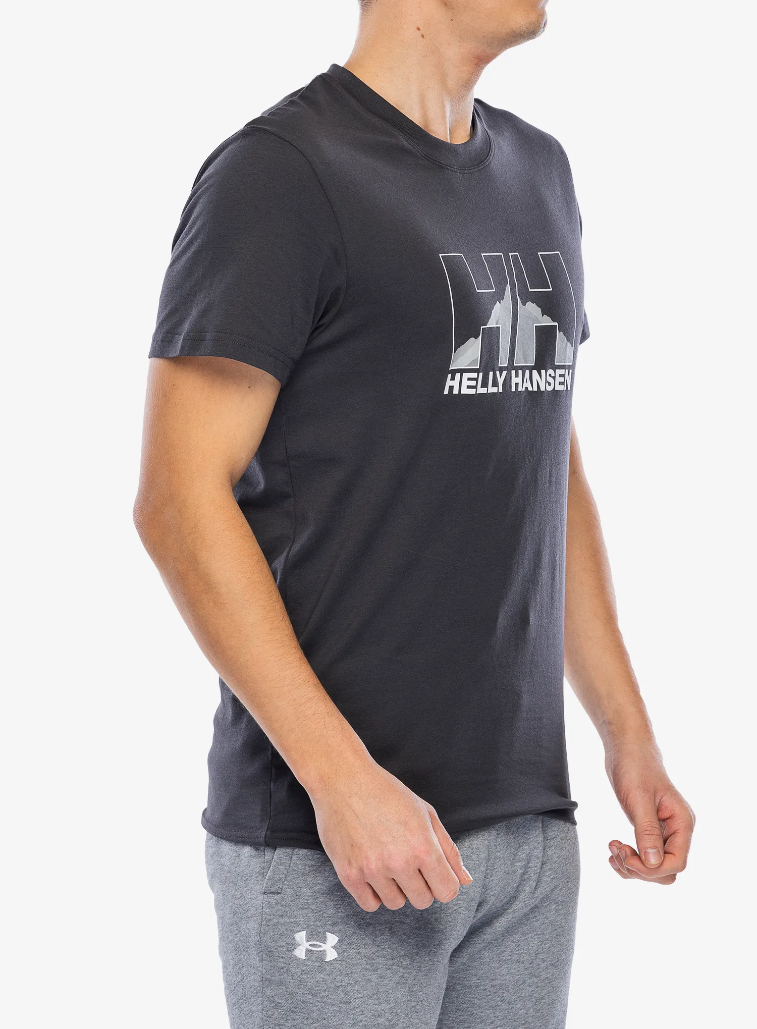 Bombažna majica Helly Hansen Nord Graph T-Shirt - ebony/ebony
