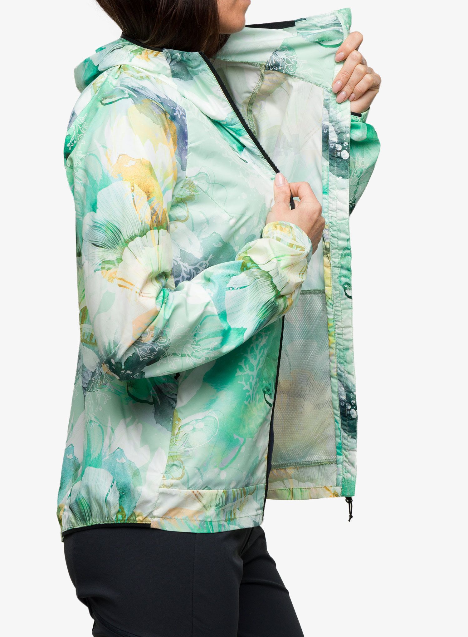 Ženska vetrovka Helly Hansen Roam Print Wind Jacket - jade esra