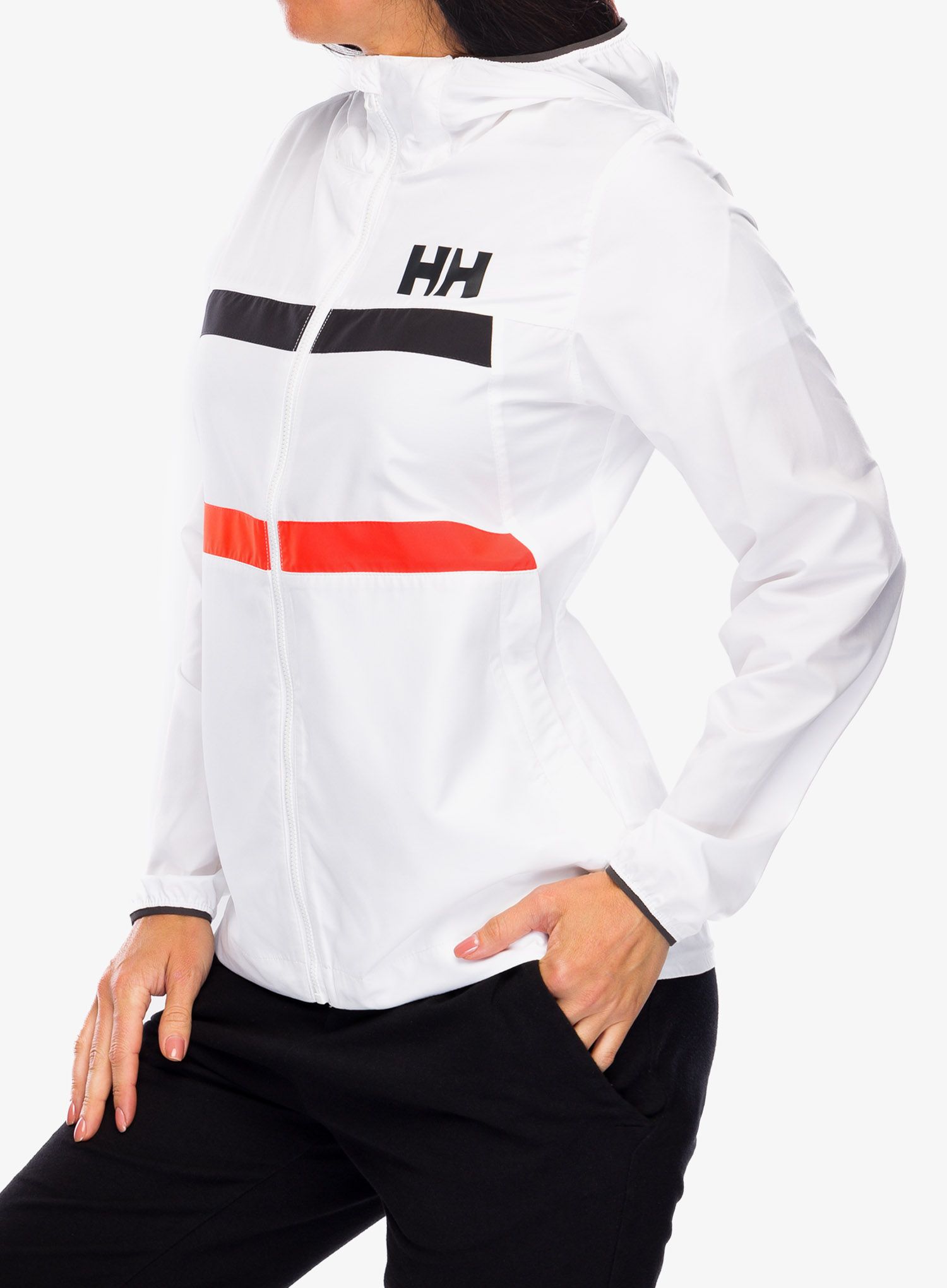 Ženska jakna Helly Hansen Salt Striped Windbreaker Jacket - white