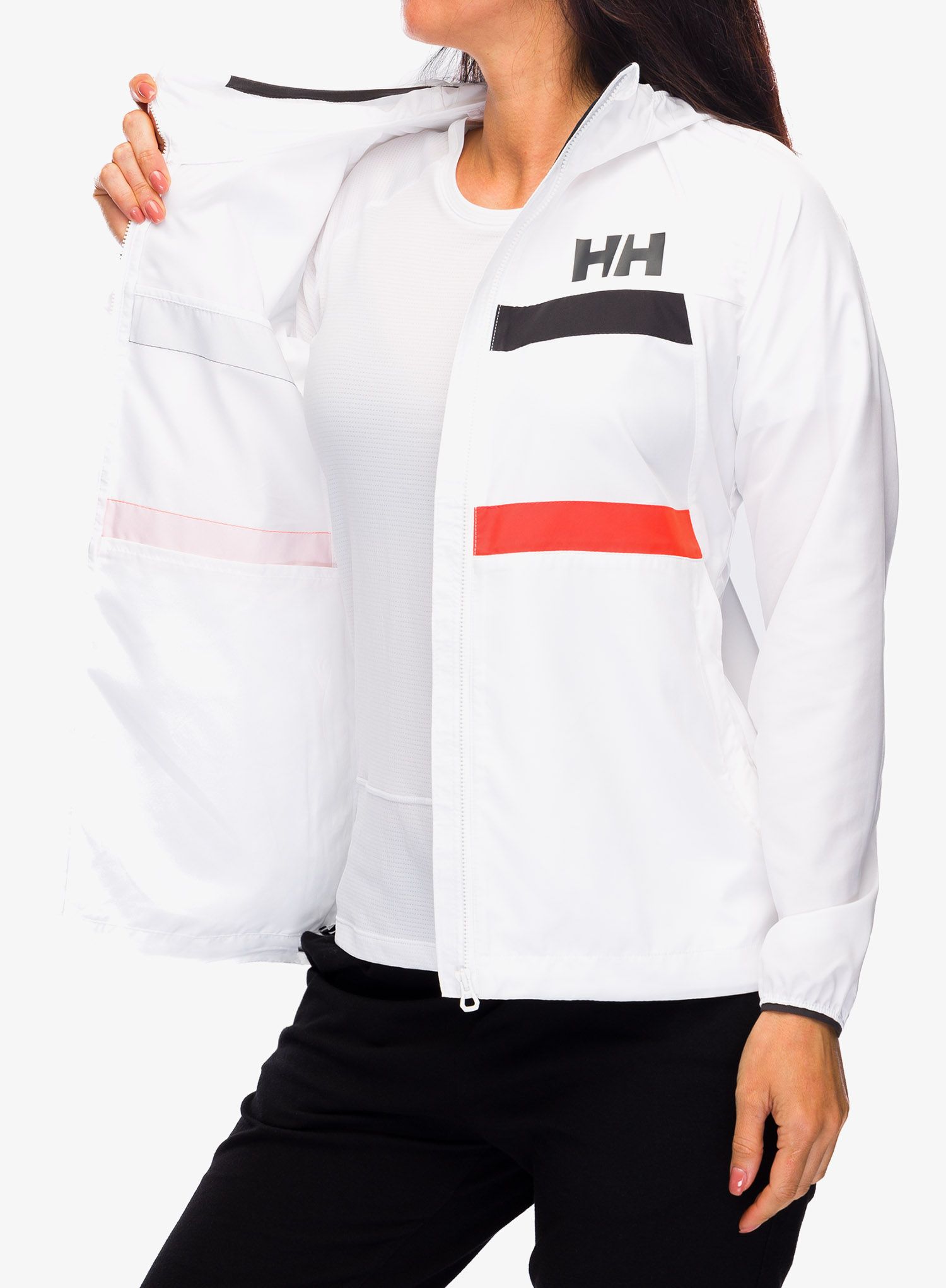 Ženska jakna Helly Hansen Salt Striped Windbreaker Jacket - white
