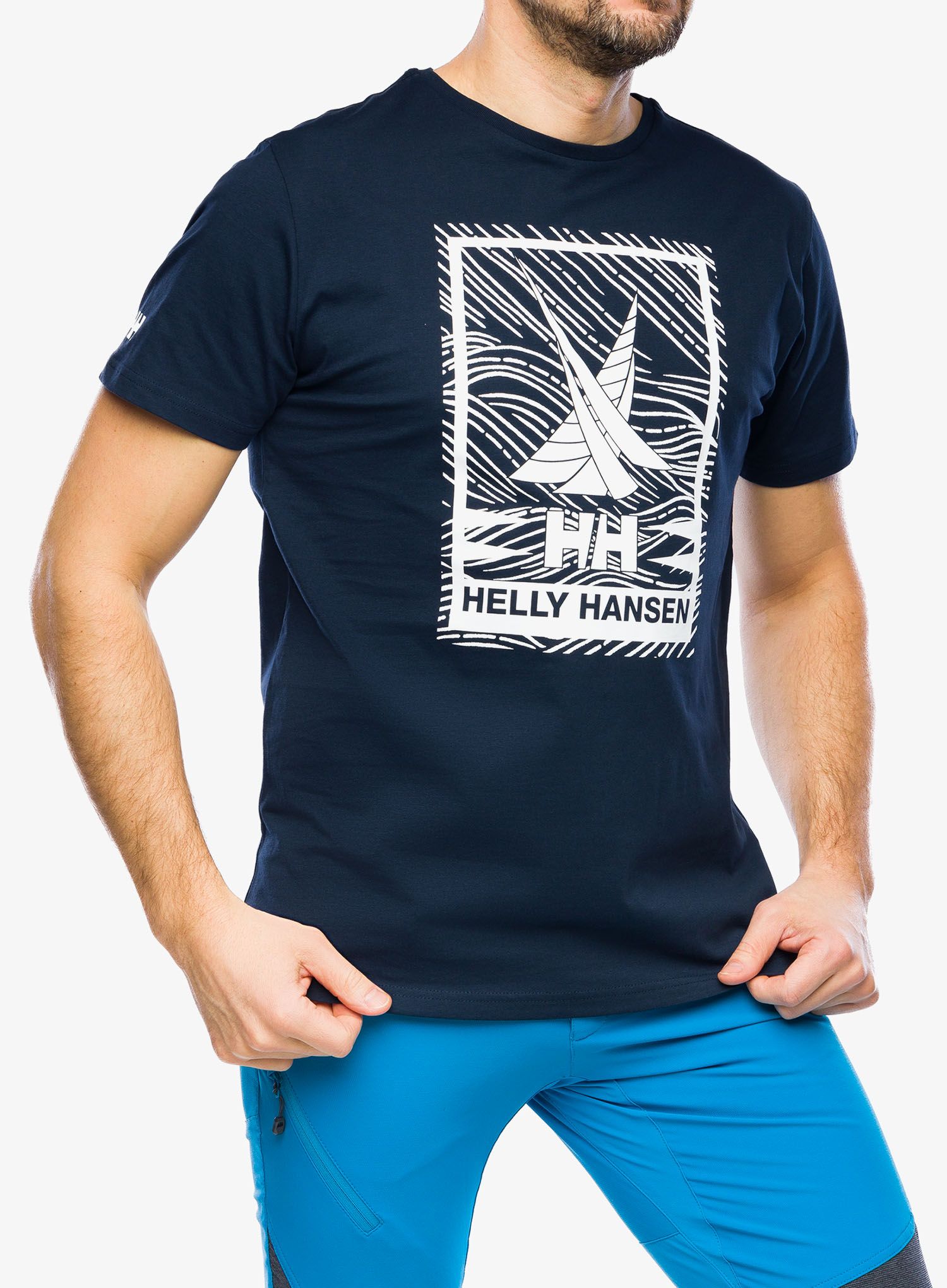 Bombažna majica Helly Hansen Shoreline T-Shirt 2.0 - navy 2.0