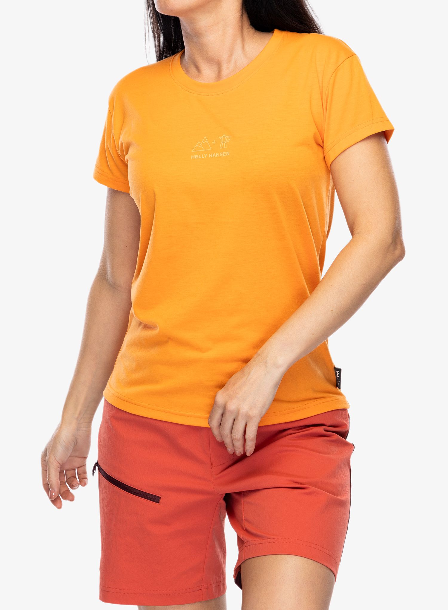 Ženska športna majica Helly Hansen Skog Recycled Graphic Tee - poppy orange