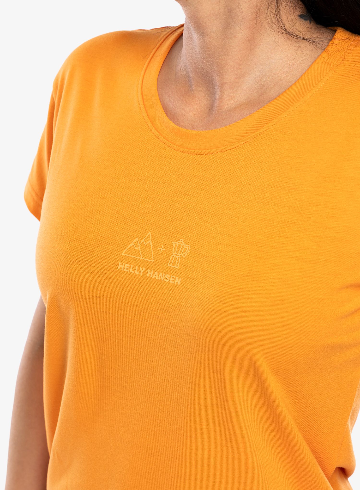 Ženska športna majica Helly Hansen Skog Recycled Graphic Tee - poppy orange
