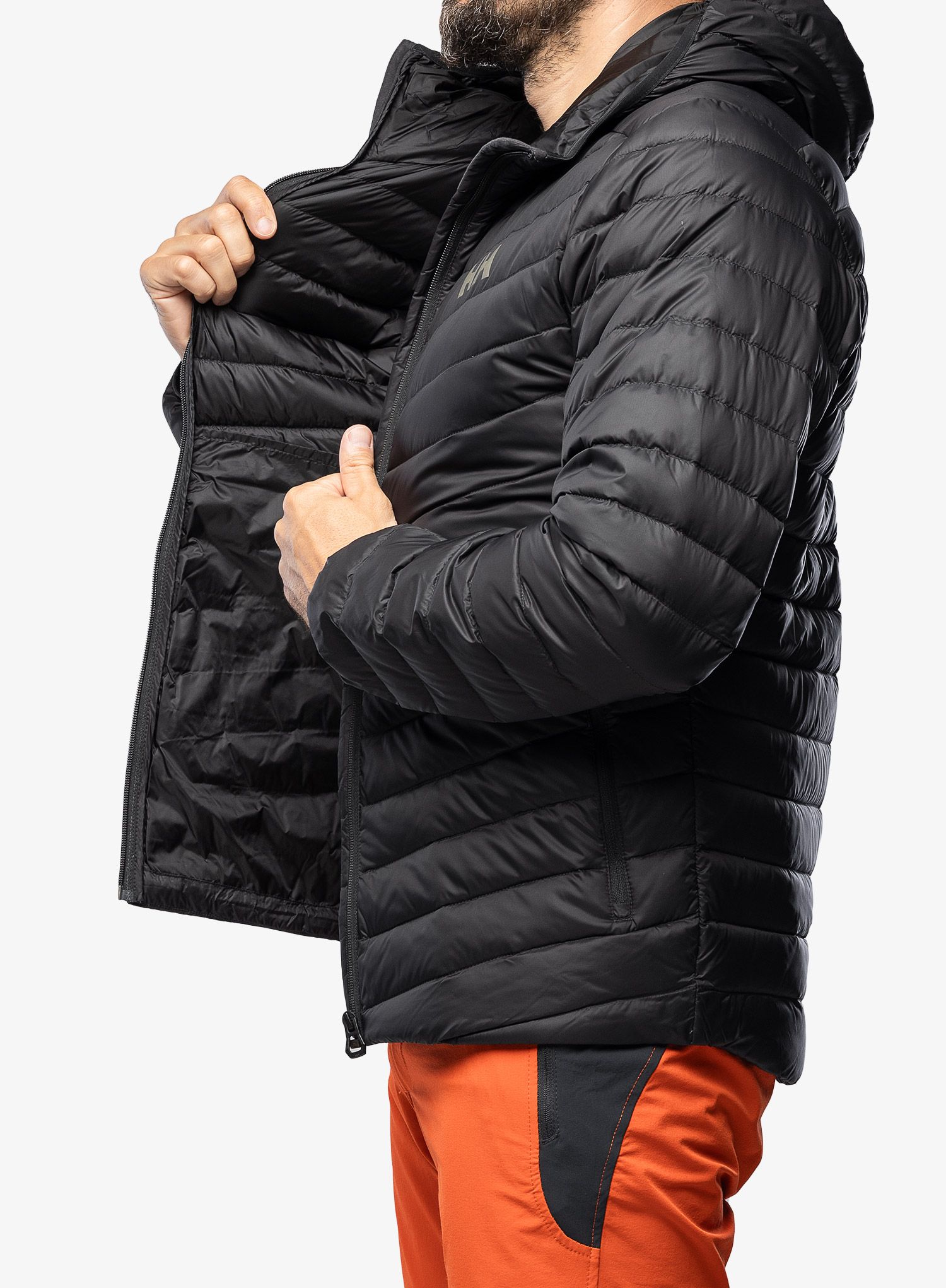 Moška puhovka Helly Hansen Verglas Hooded Down Insulator - black/black gum