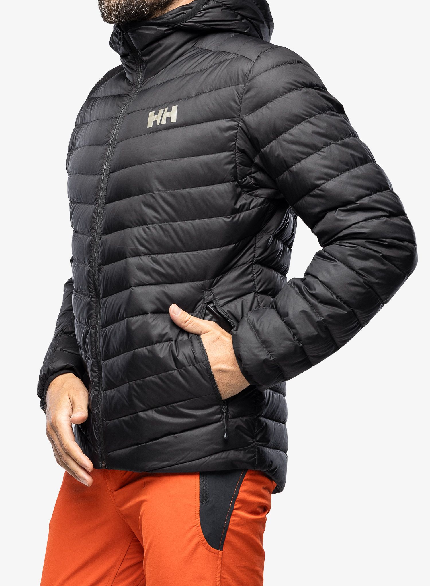 Moška puhovka Helly Hansen Verglas Hooded Down Insulator - black/black gum