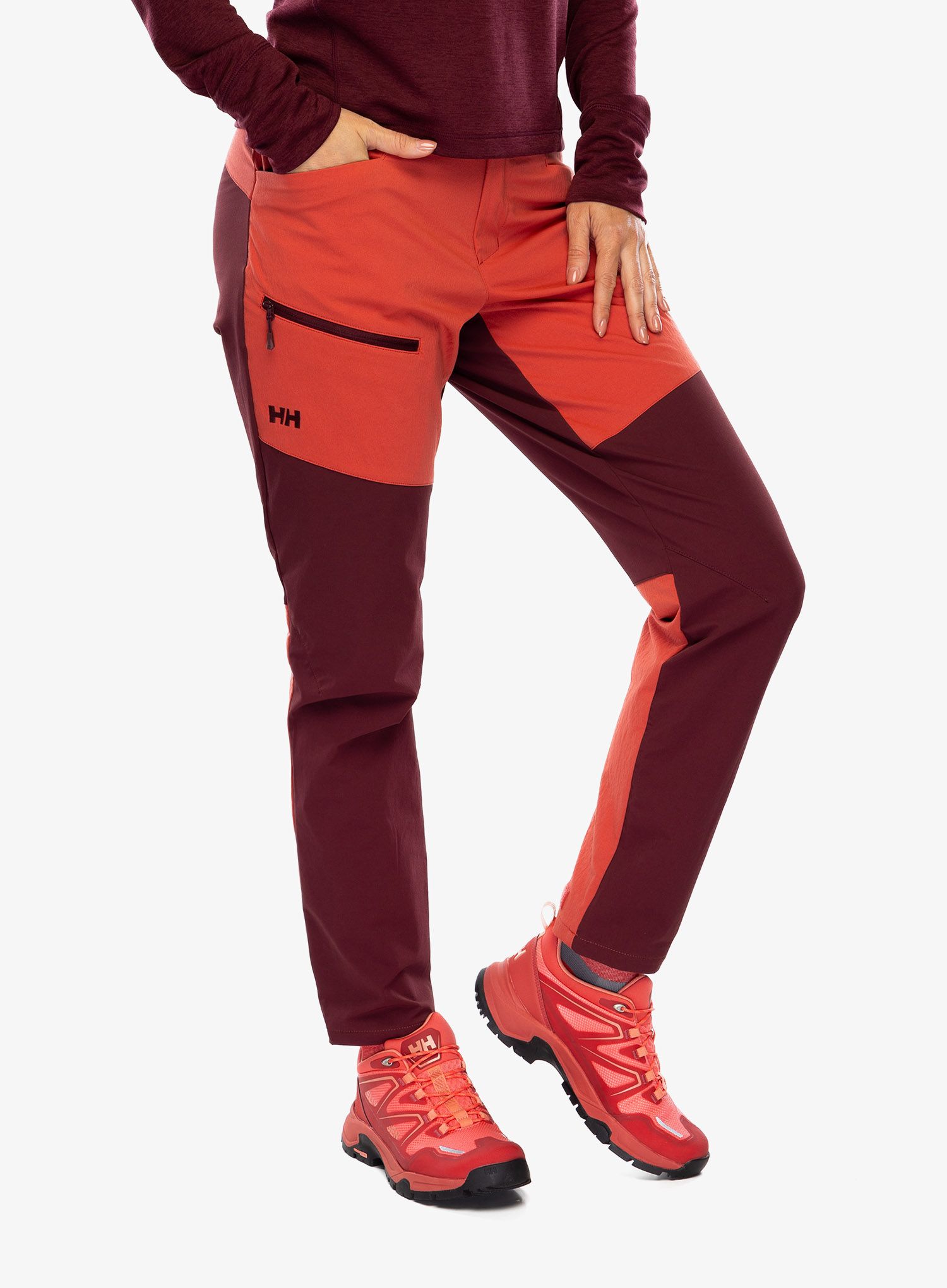 Ženske hlače Helly Hansen Vika Tur Pant - poppy red/hickory