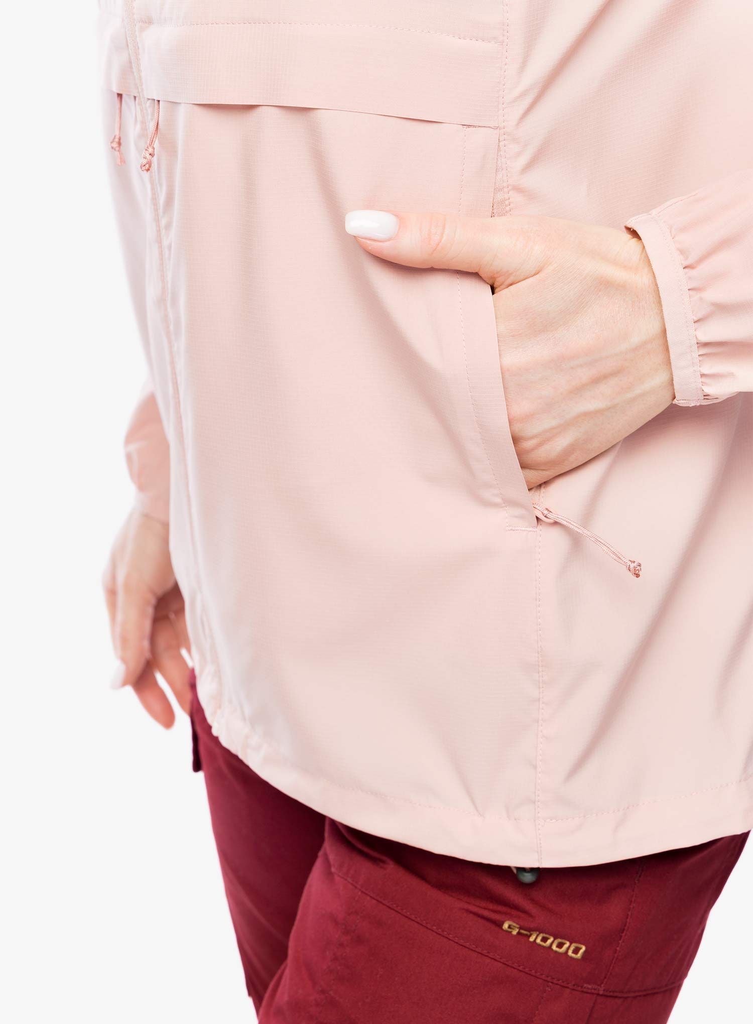Ženska vetrovka Fjallraven High Coast Wind Hoodie - chalk rose