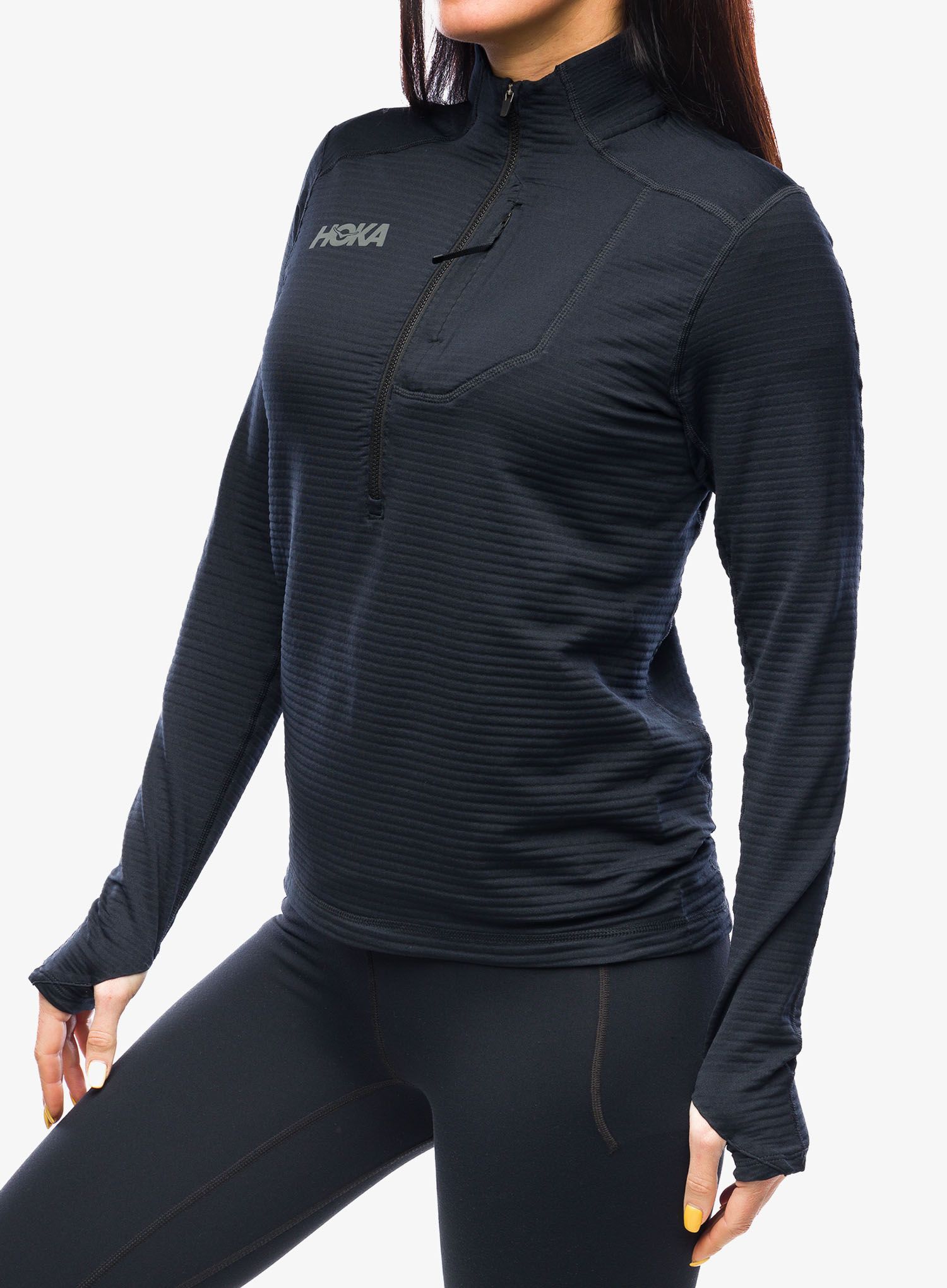 Ženska jopica z zadrgo Hoka 1/2 Zip - black
