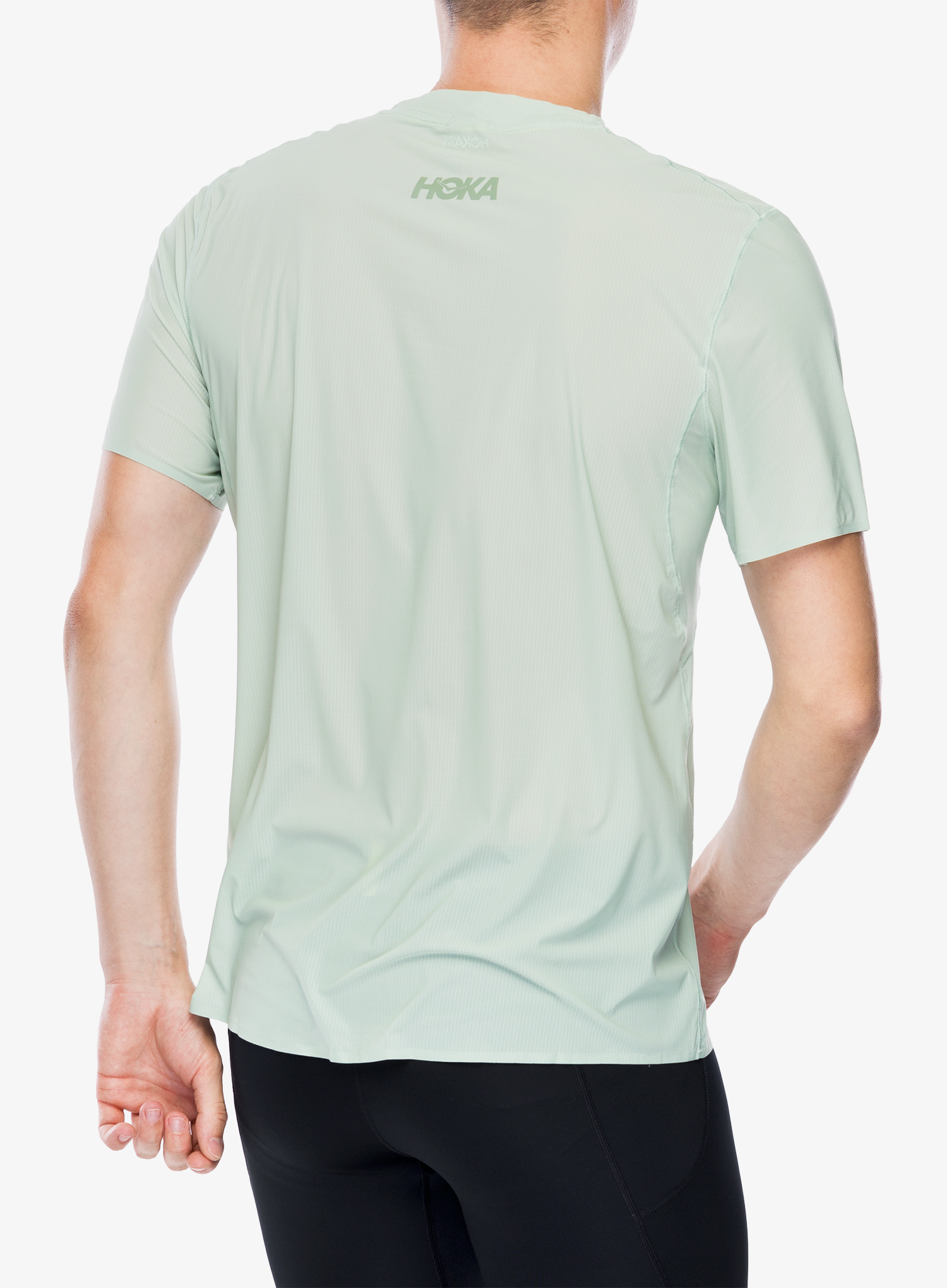 Majica za tek Hoka Performance Run Short Sleeve - aloe vera