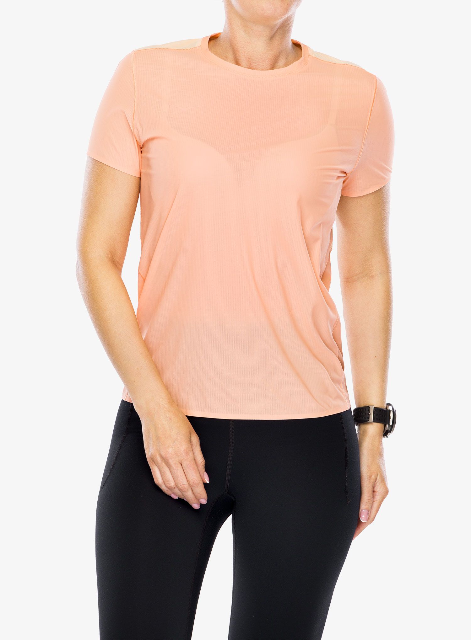 Ženska tekaška majica Hoka Performance Run Short Sleeve - papaya