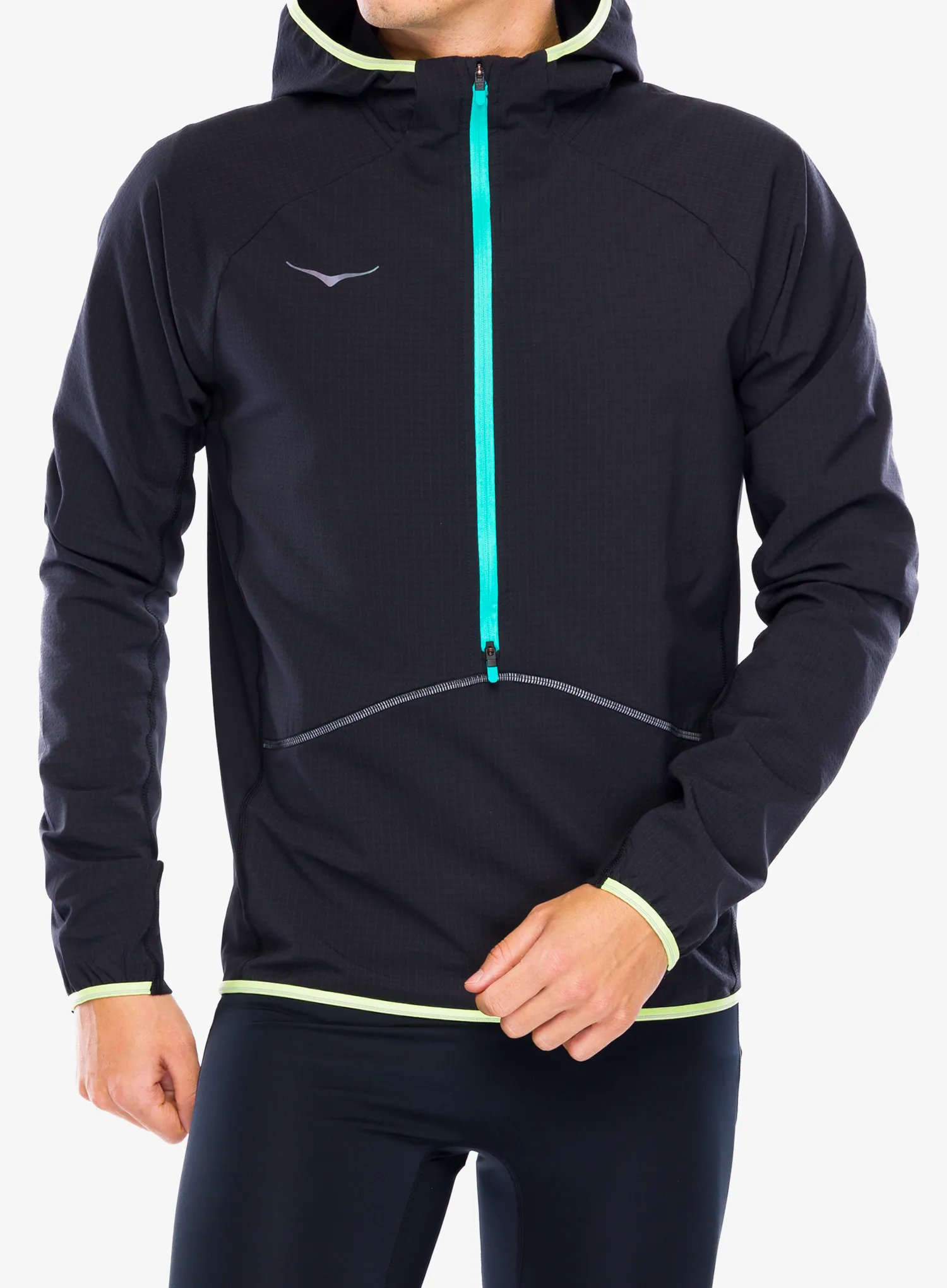 Jakna za tek Hoka SkyGlow Half-Zip - black