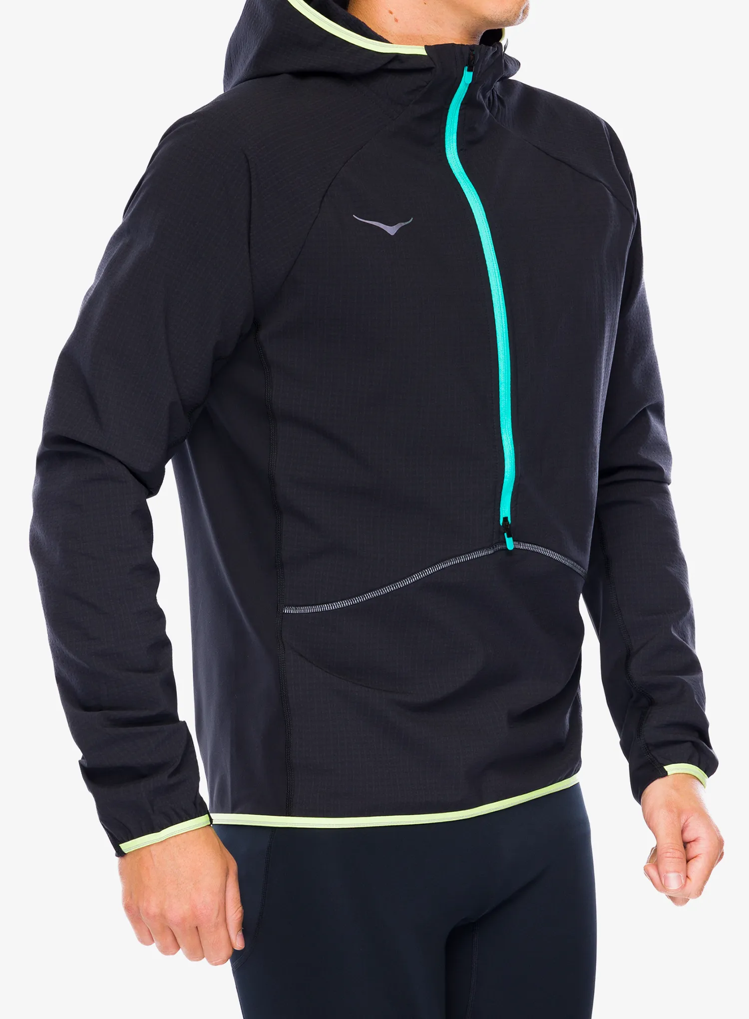 Jakna za tek Hoka SkyGlow Half-Zip - black