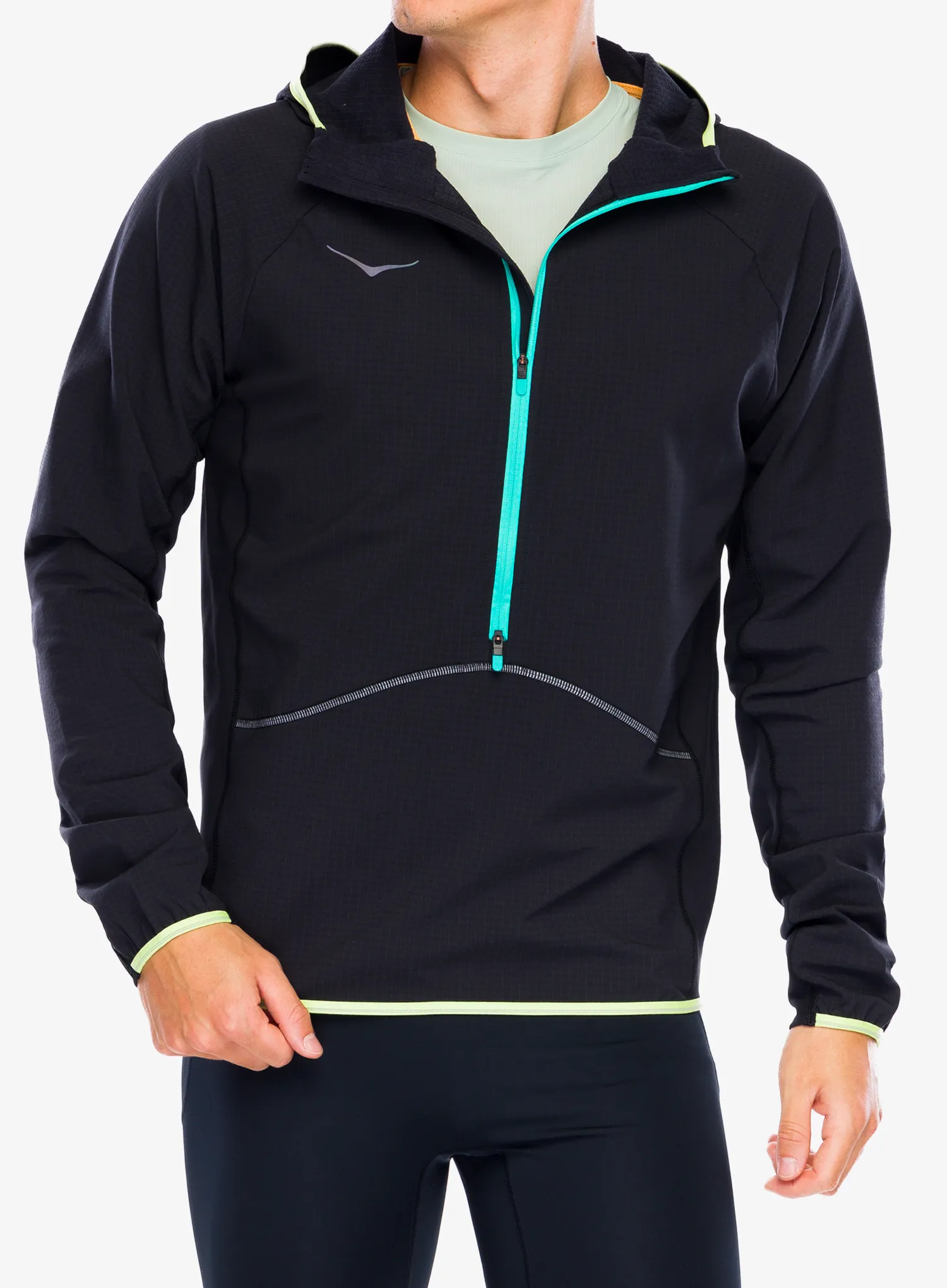 Jakna za tek Hoka SkyGlow Half-Zip - black