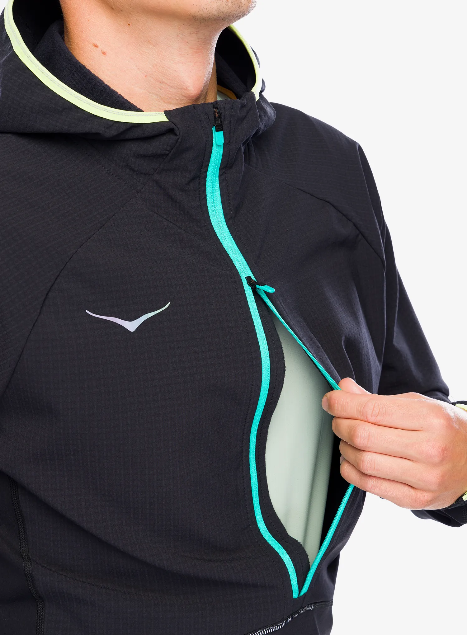 Jakna za tek Hoka SkyGlow Half-Zip - black
