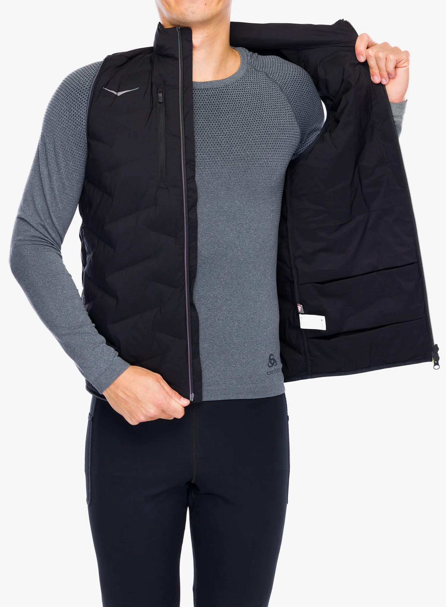 Tekaški brezrokavnik Hoka Skyfill Run Vest - black