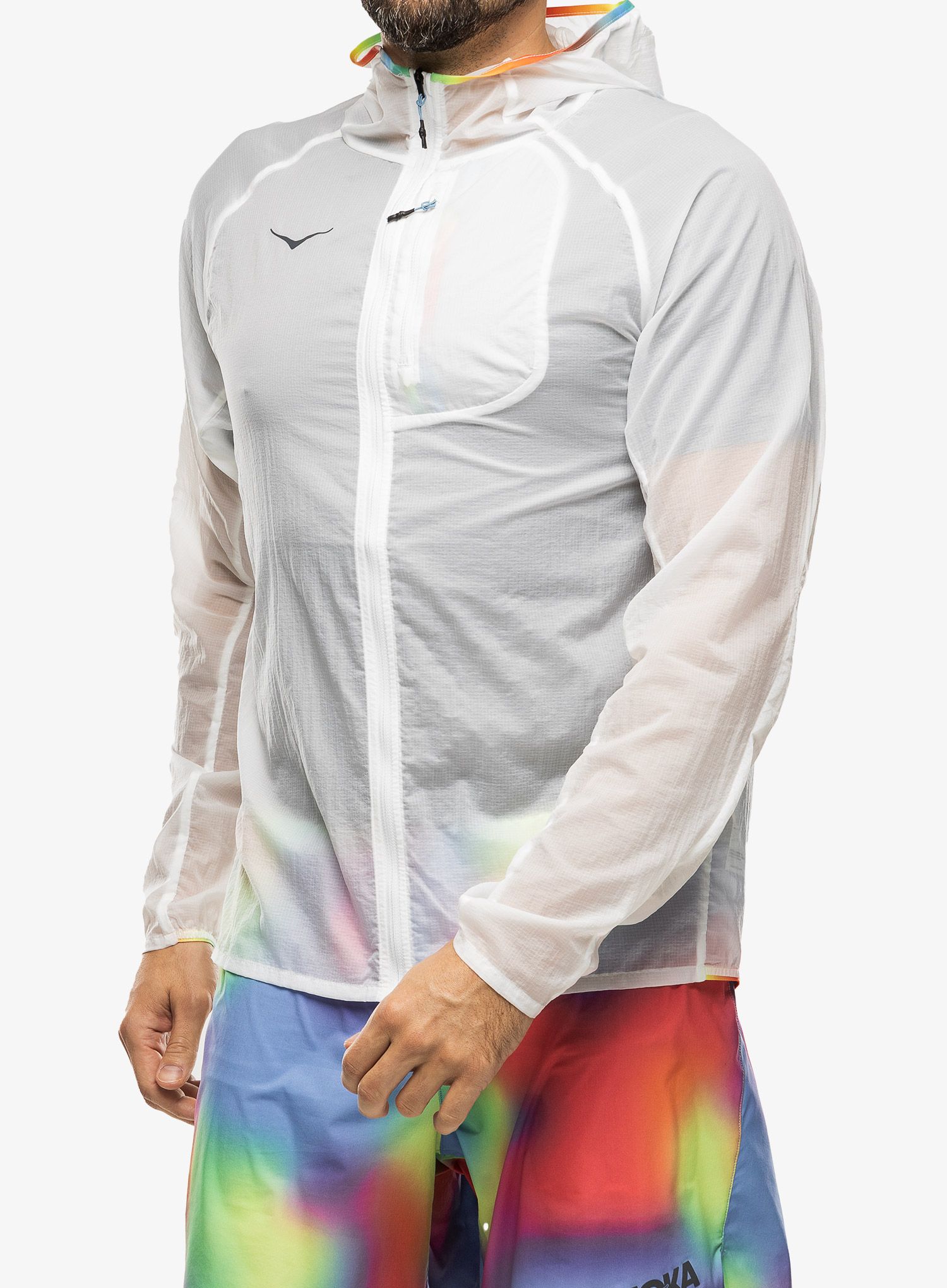 Jakna za tek Hoka Skyflow Jacket - white/multi