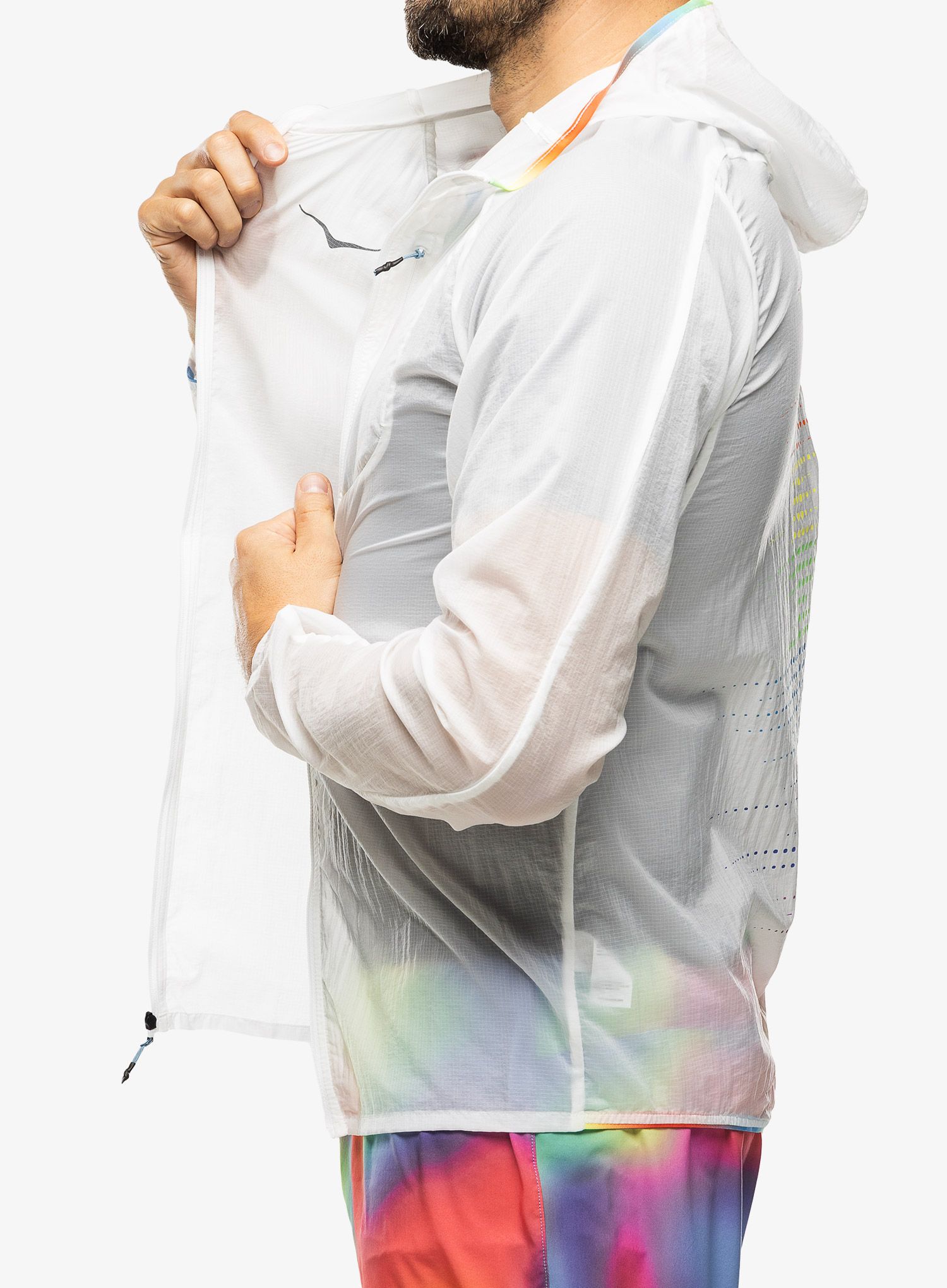 Jakna za tek Hoka Skyflow Jacket - white/multi