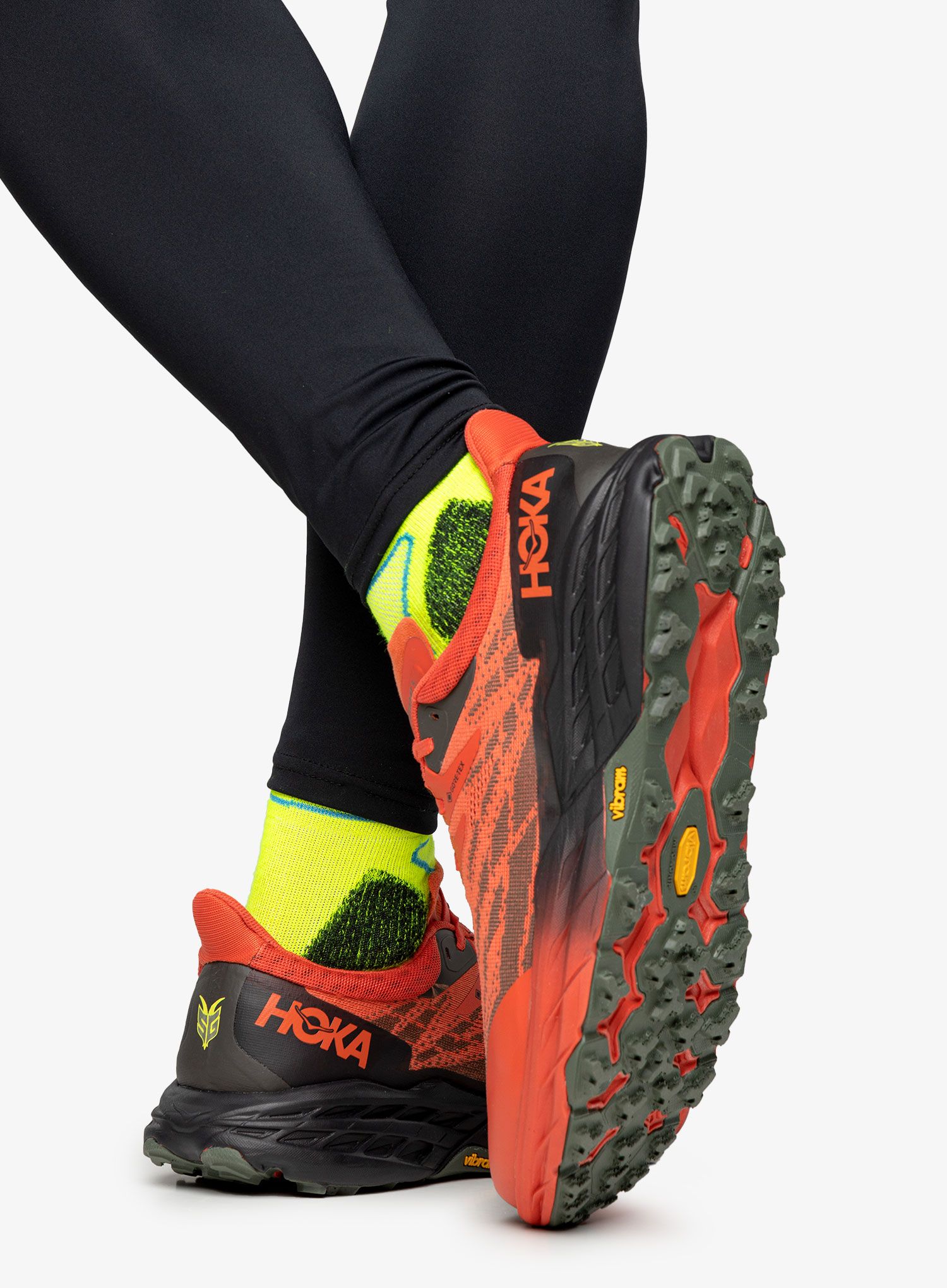 Moški tekaški čevlji Hoka Speedgoat 5 GTX - fiesta/thyme