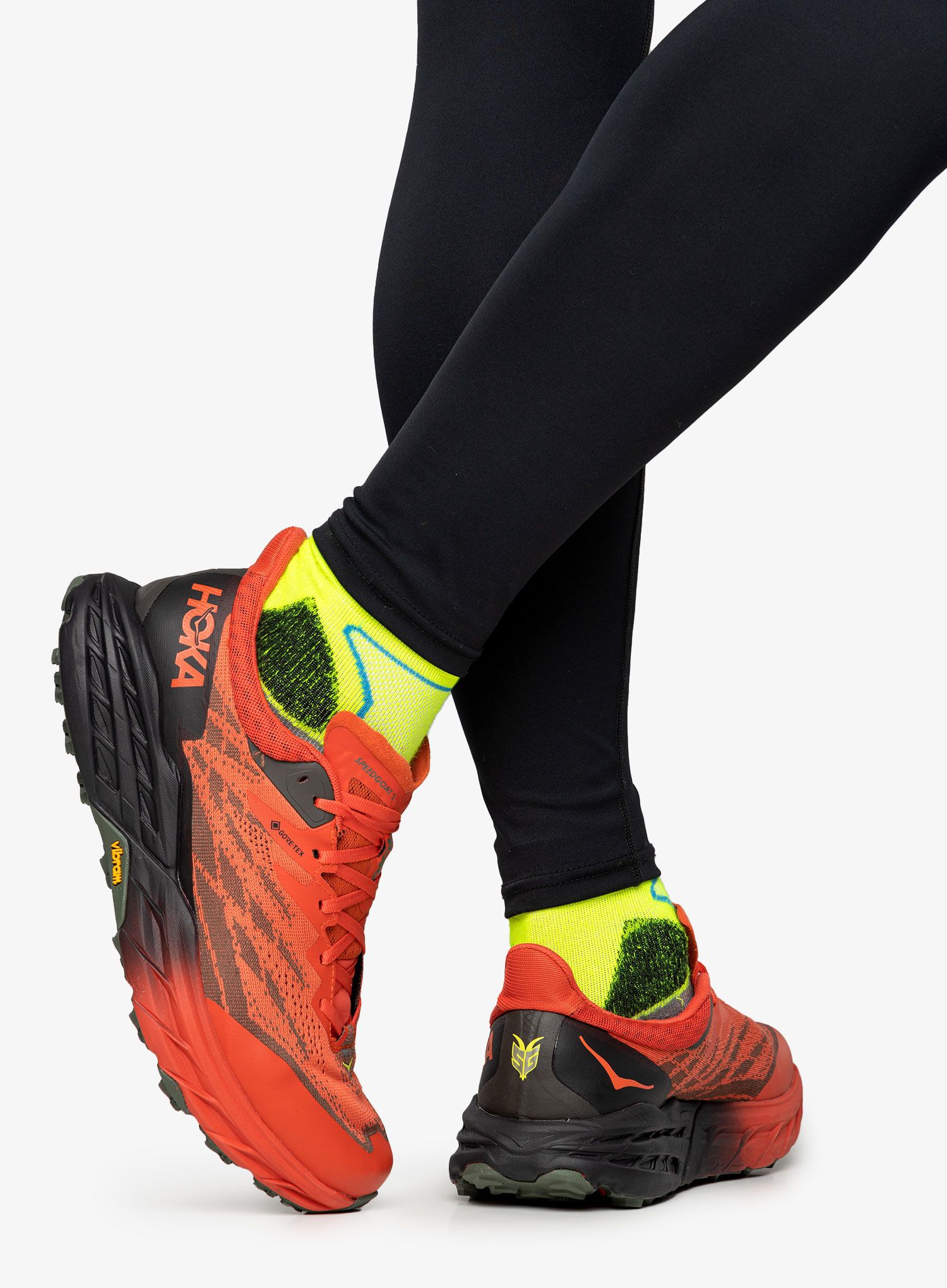 Moški tekaški čevlji Hoka Speedgoat 5 GTX - fiesta/thyme