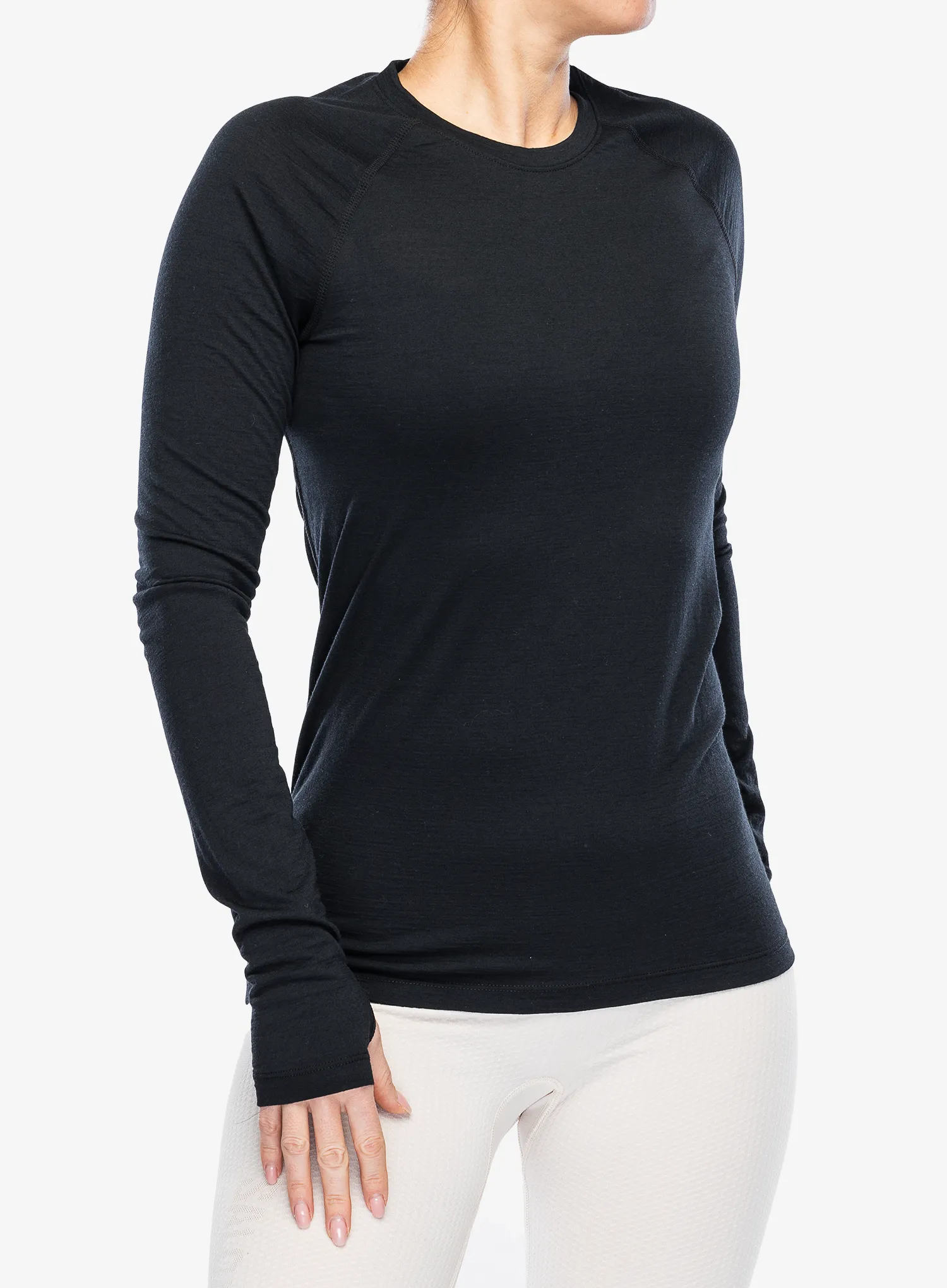 Ženska termo flis jopa Houdini Desoli Light Crew - true black