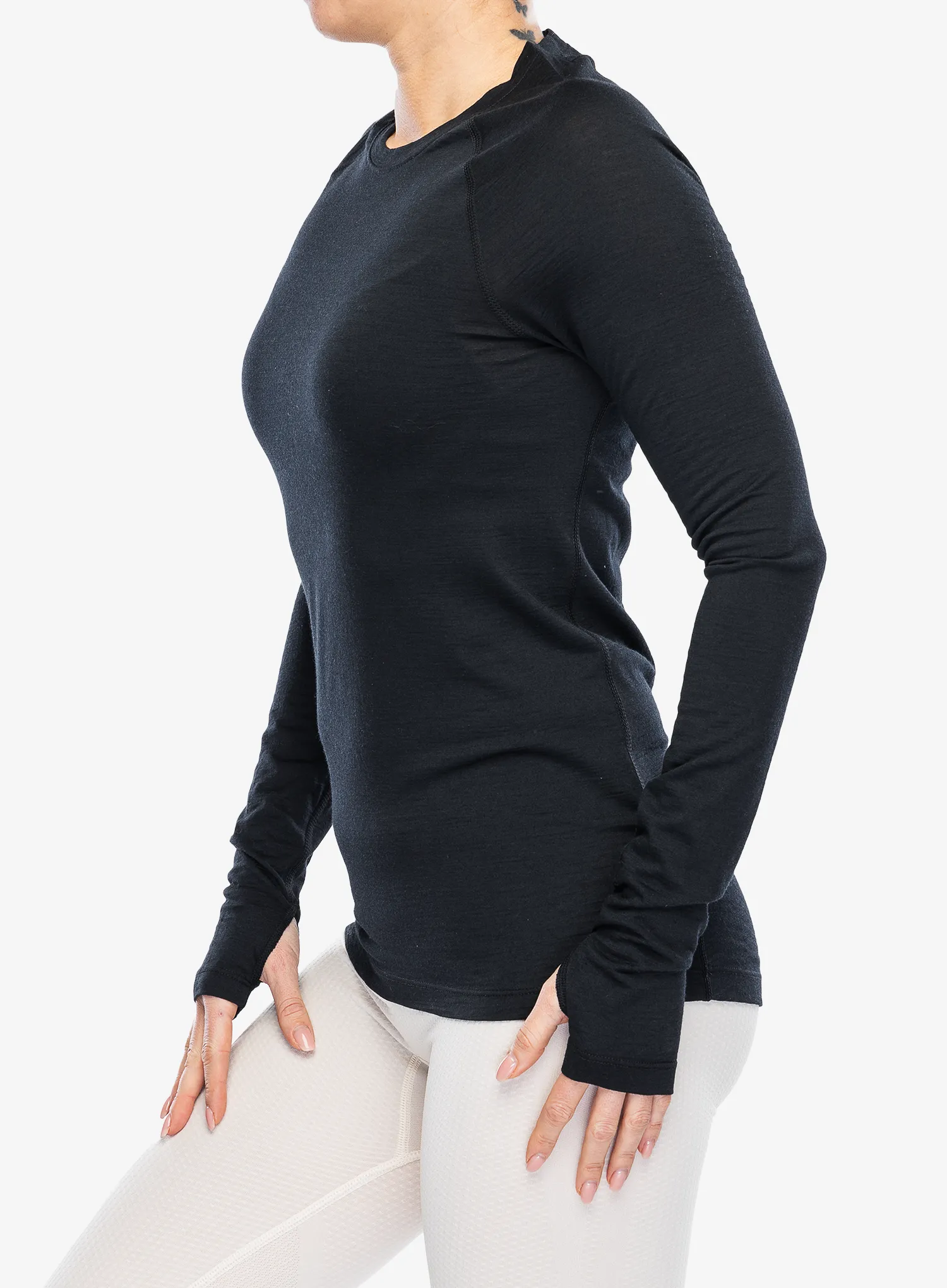 Ženska termo flis jopa Houdini Desoli Light Crew - true black