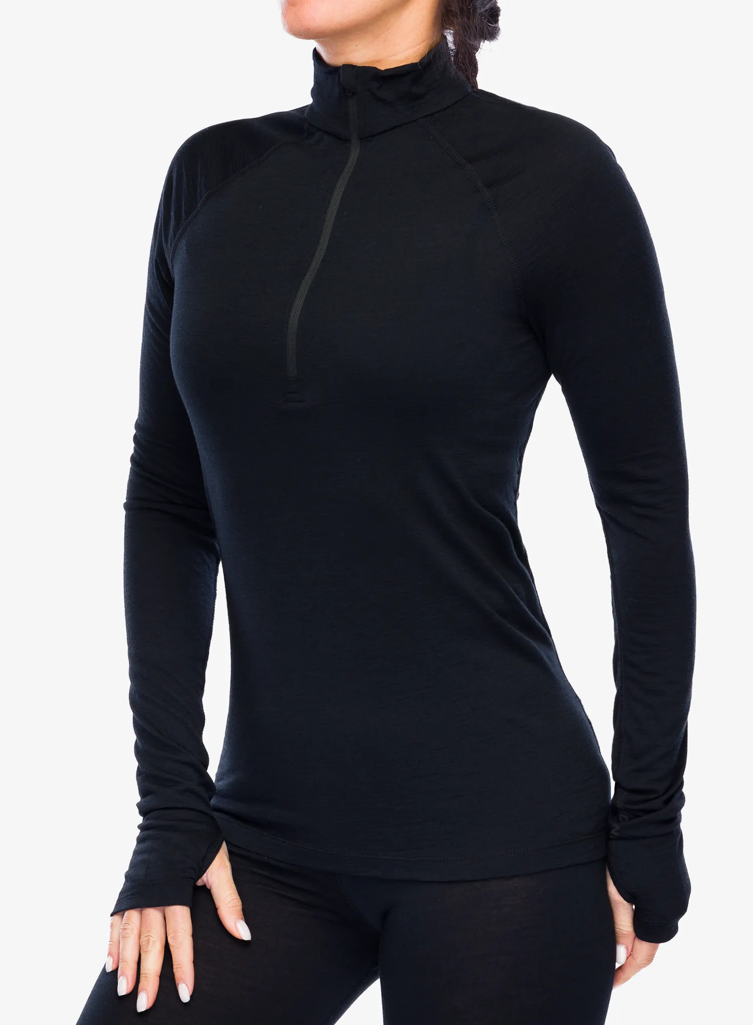Ženska termo flis jopa Houdini Desoli Light Half Zip - true black