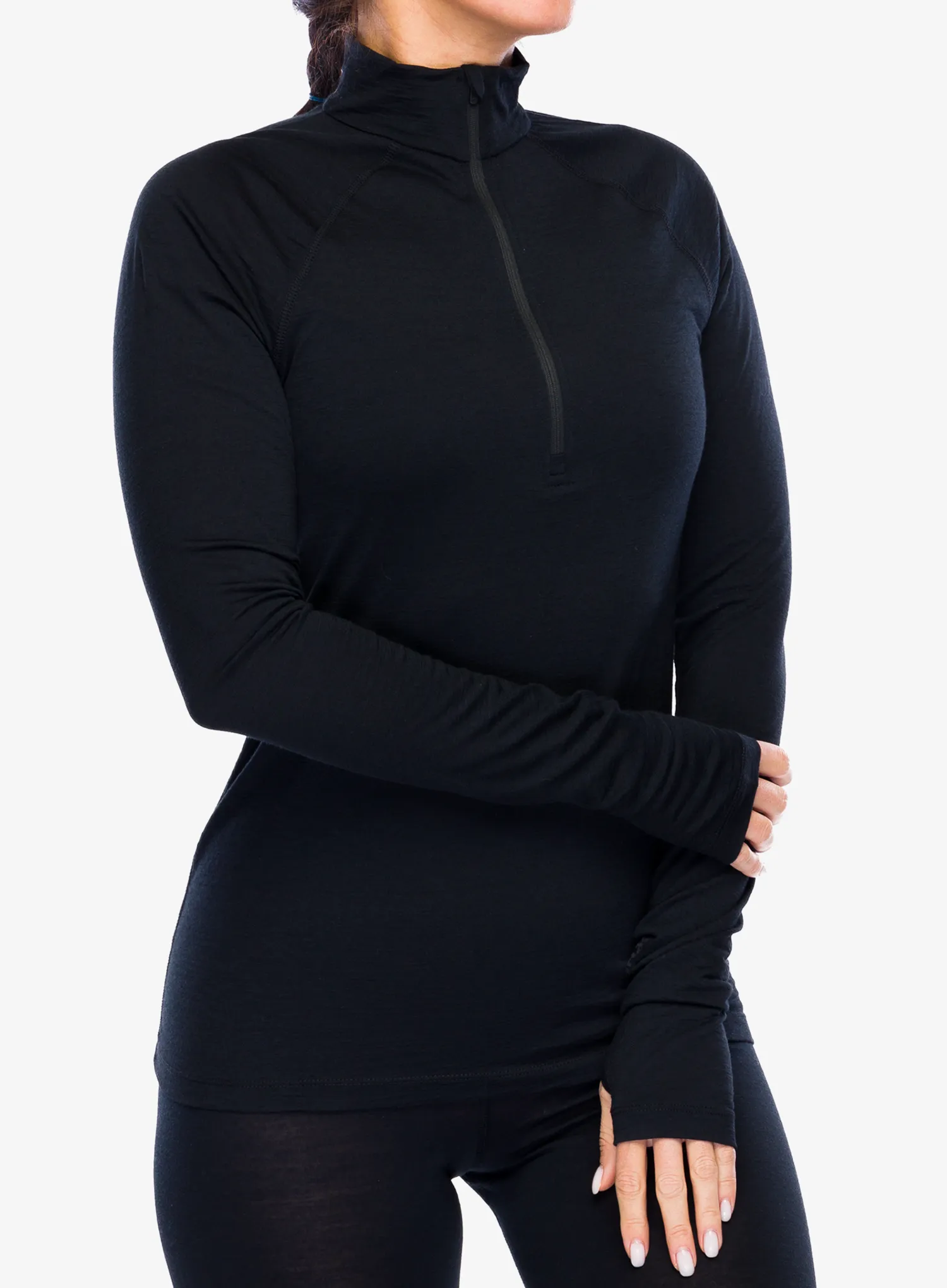Ženska termo flis jopa Houdini Desoli Light Half Zip - true black