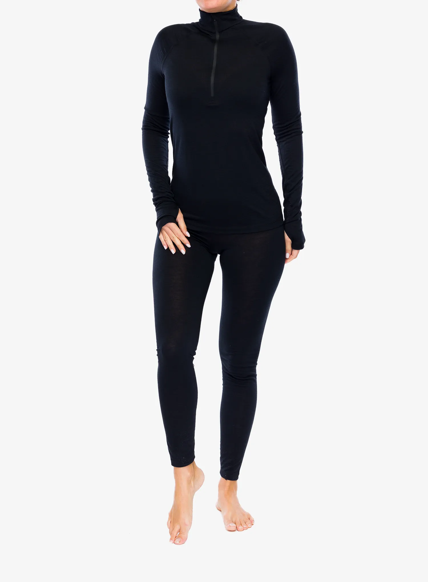 Ženska termo flis jopa Houdini Desoli Light Half Zip - true black