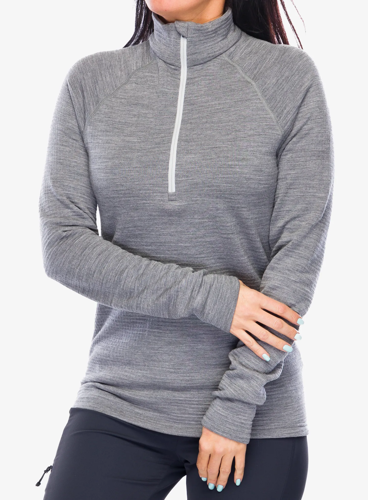 Ženska termo flis jopa Houdini Desoli Thermal Half Zip - college grey