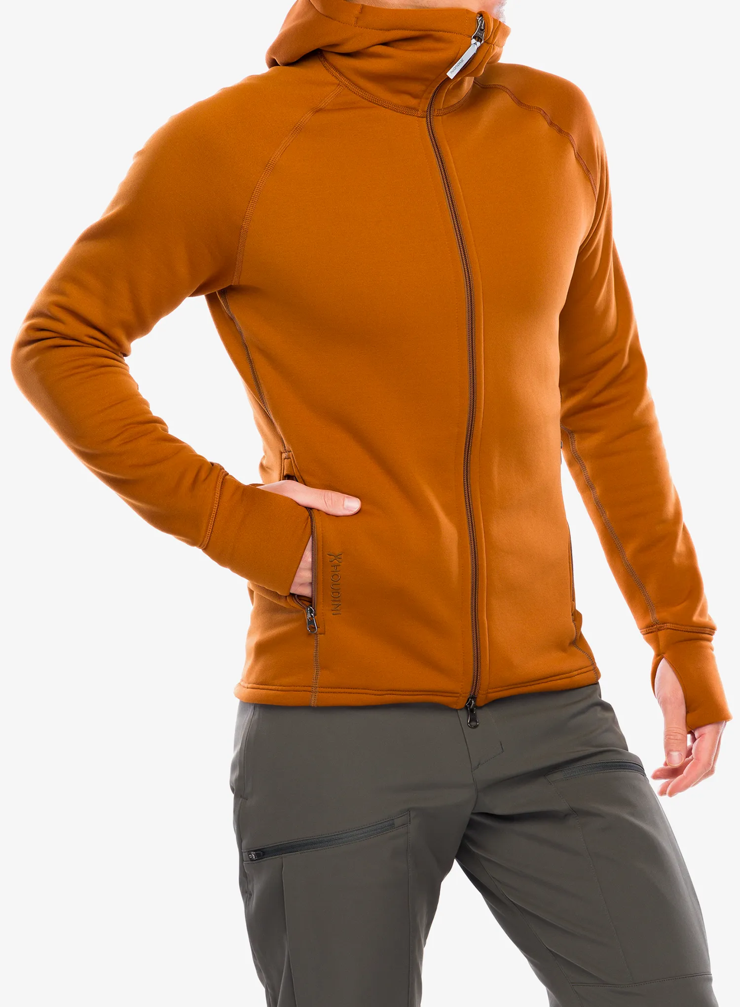 Flis jopa s kapuco Houdini Power Houdi - cinnamon brown