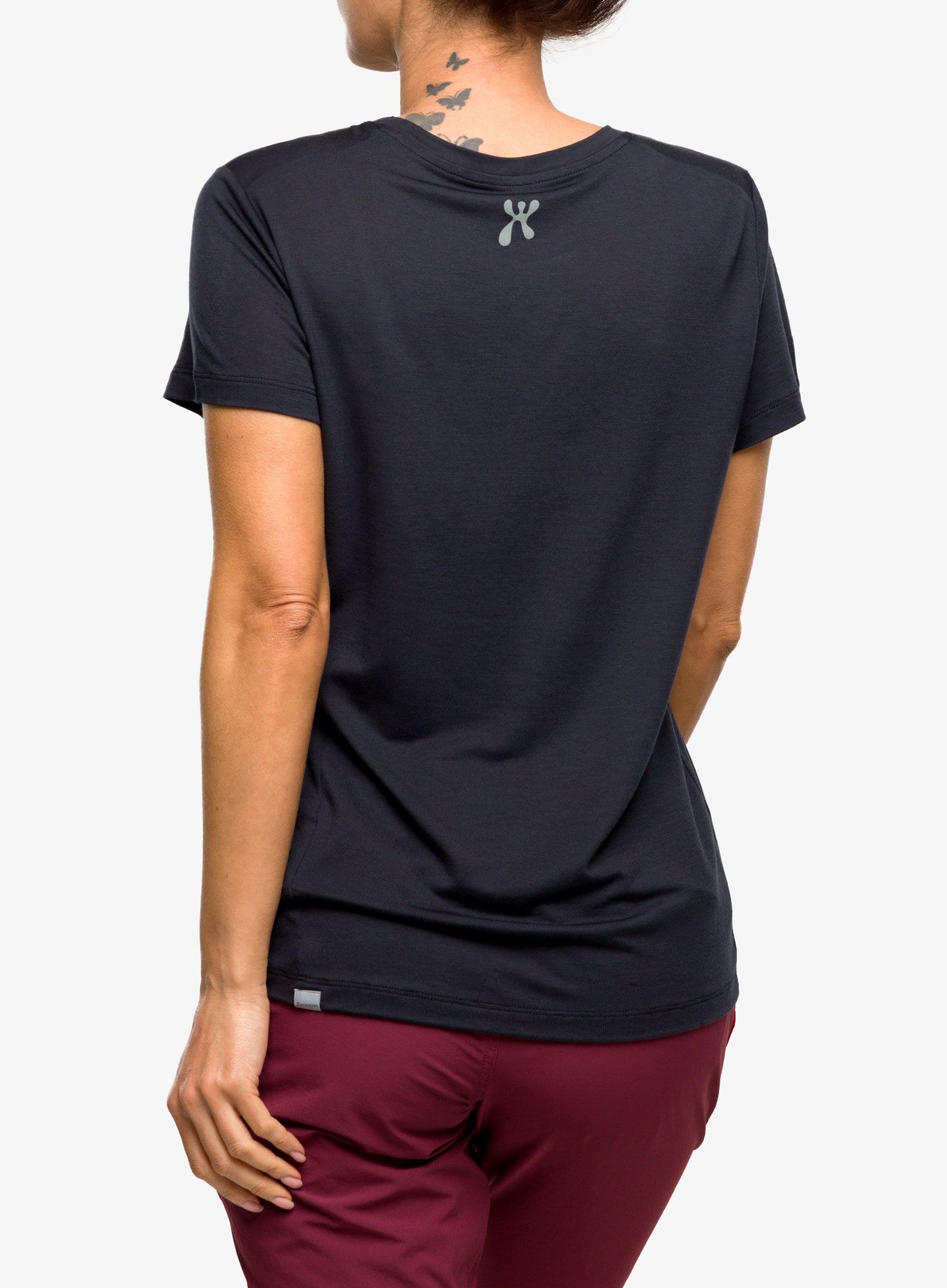 Ženska majica Houdini Tree Message Tee - true black/reconnect