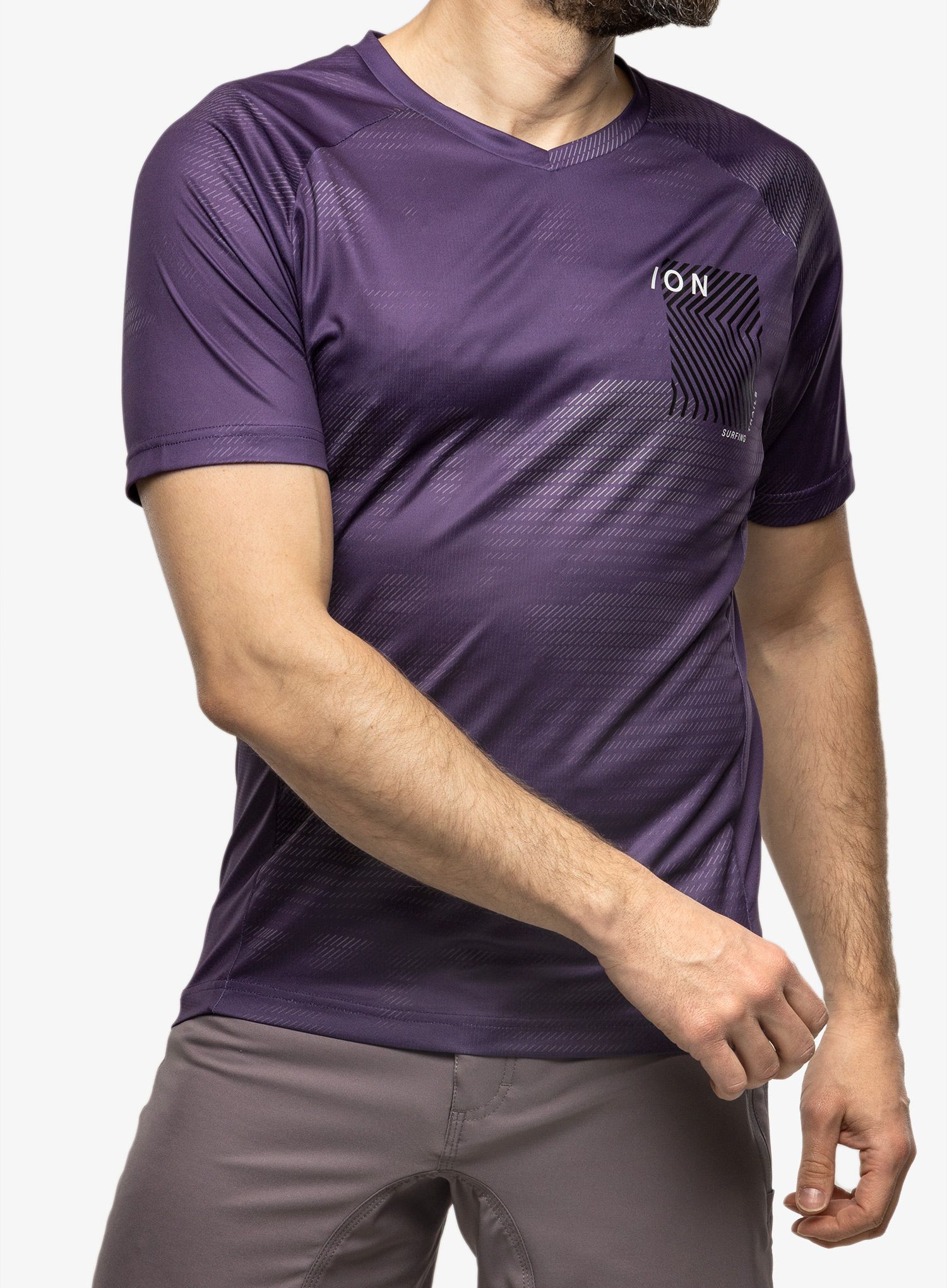 MTB majica ION Jersey Traze SS 2.0 - dark purple