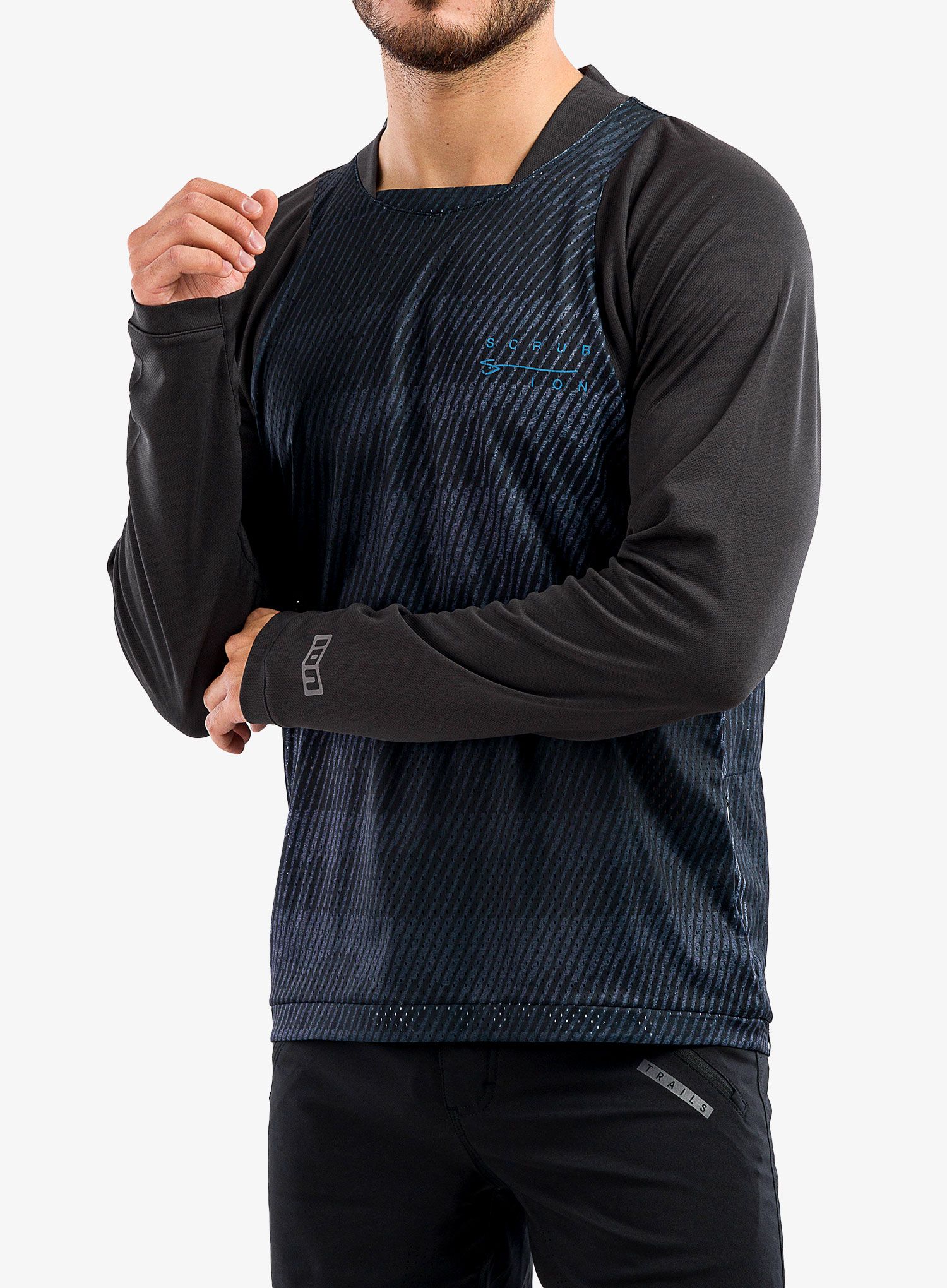 Majica z dolgimi rokavi ION Scrub L/S - black
