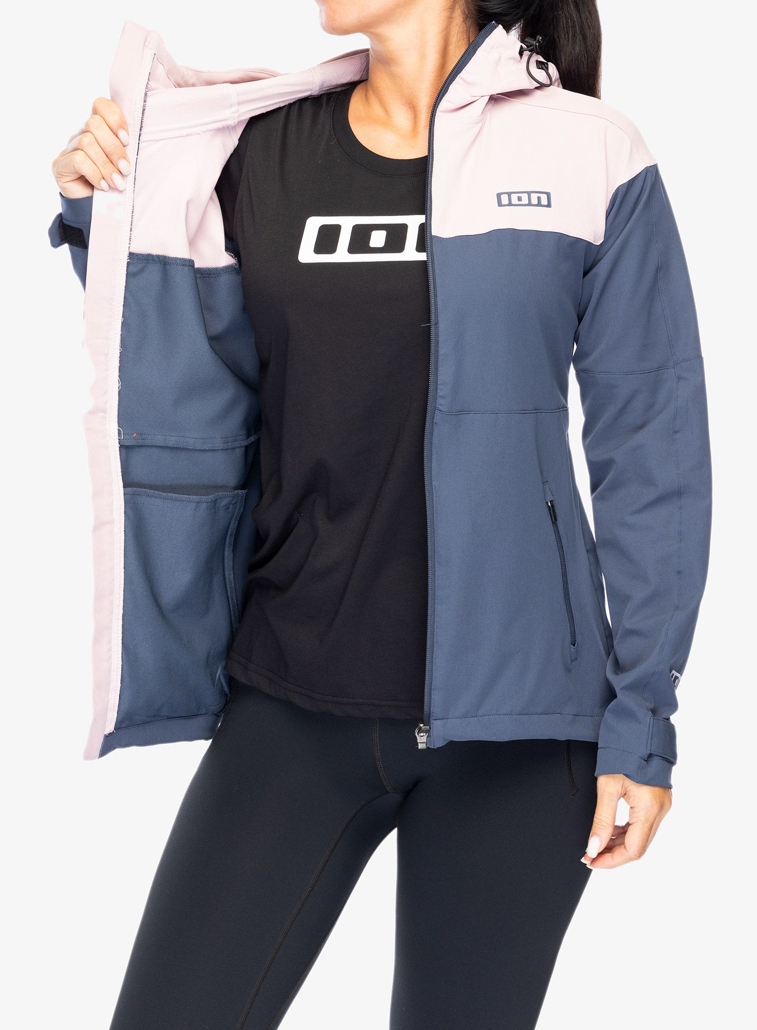 Ženska kolesarska jakna ION Shelter 4W Softshell Jacket - indigo dawn