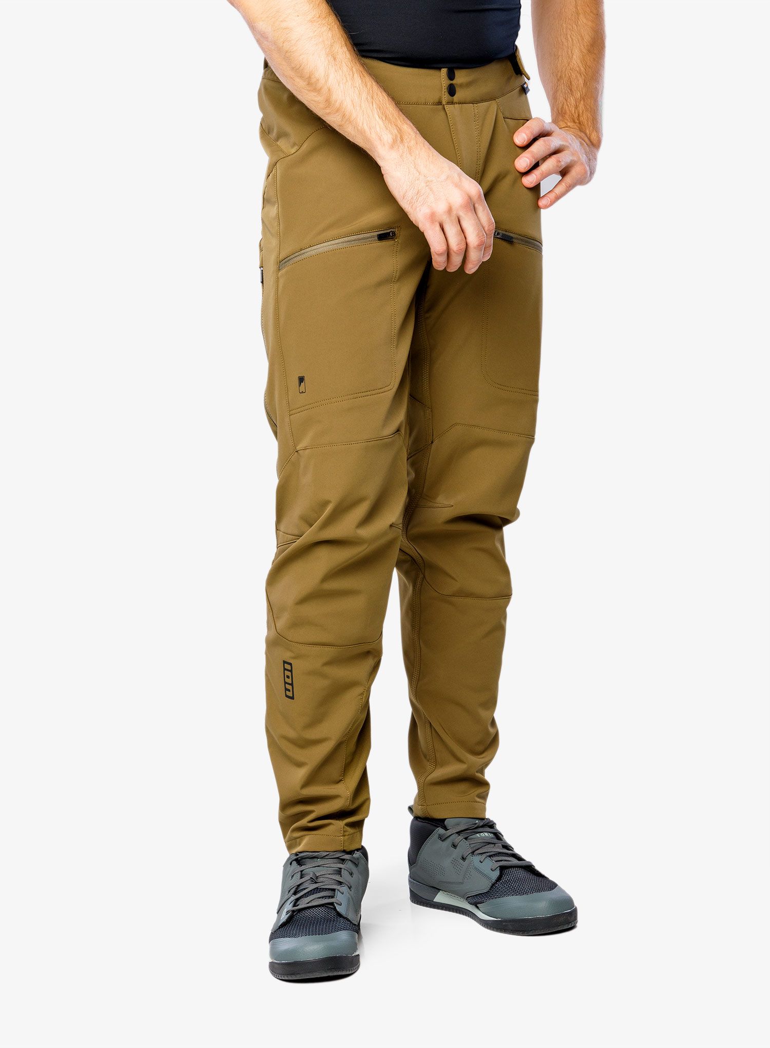 Kolesarske hlače ION Shelter Softshell - dark mud