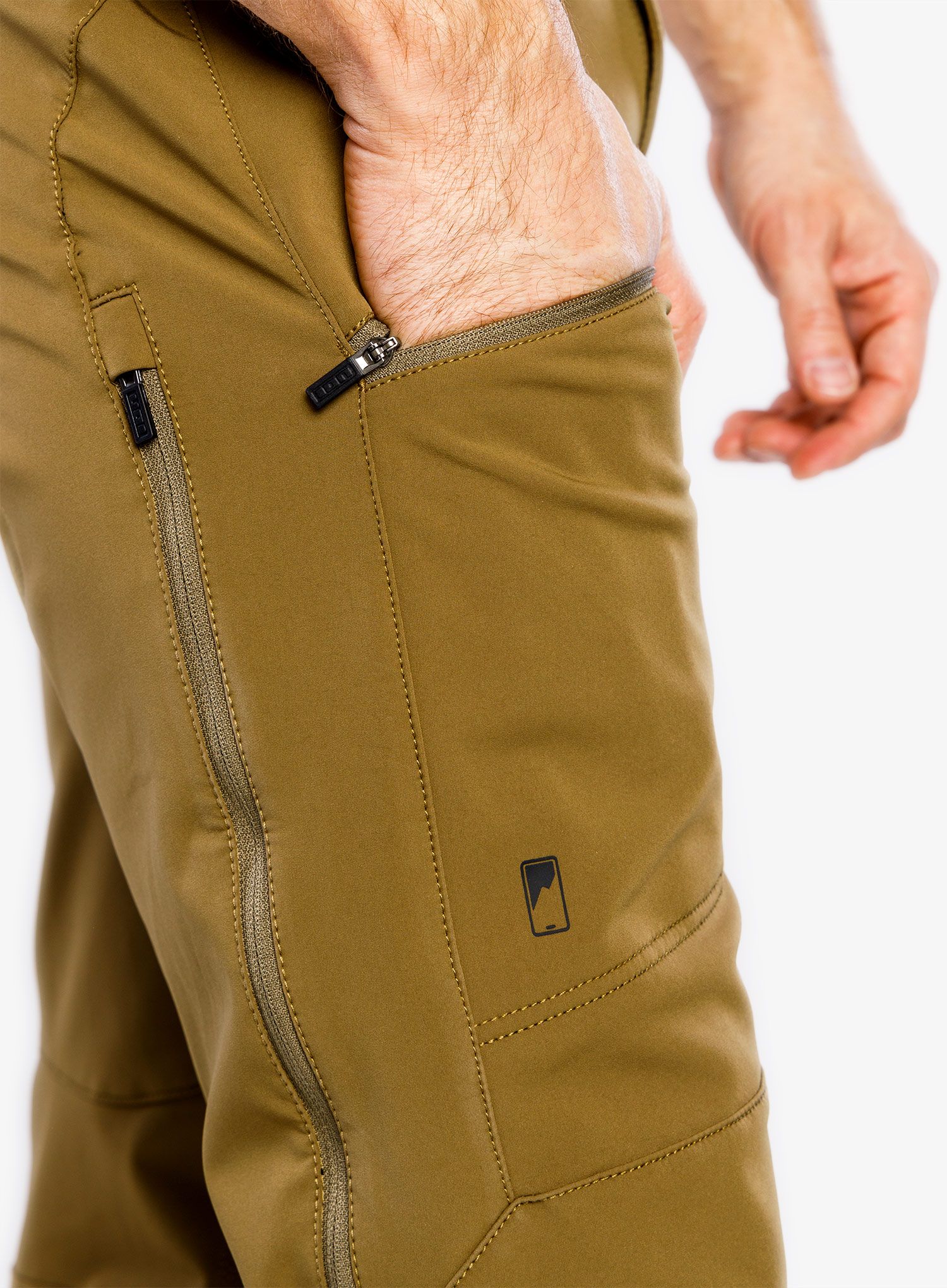 Kolesarske hlače ION Shelter Softshell - dark mud